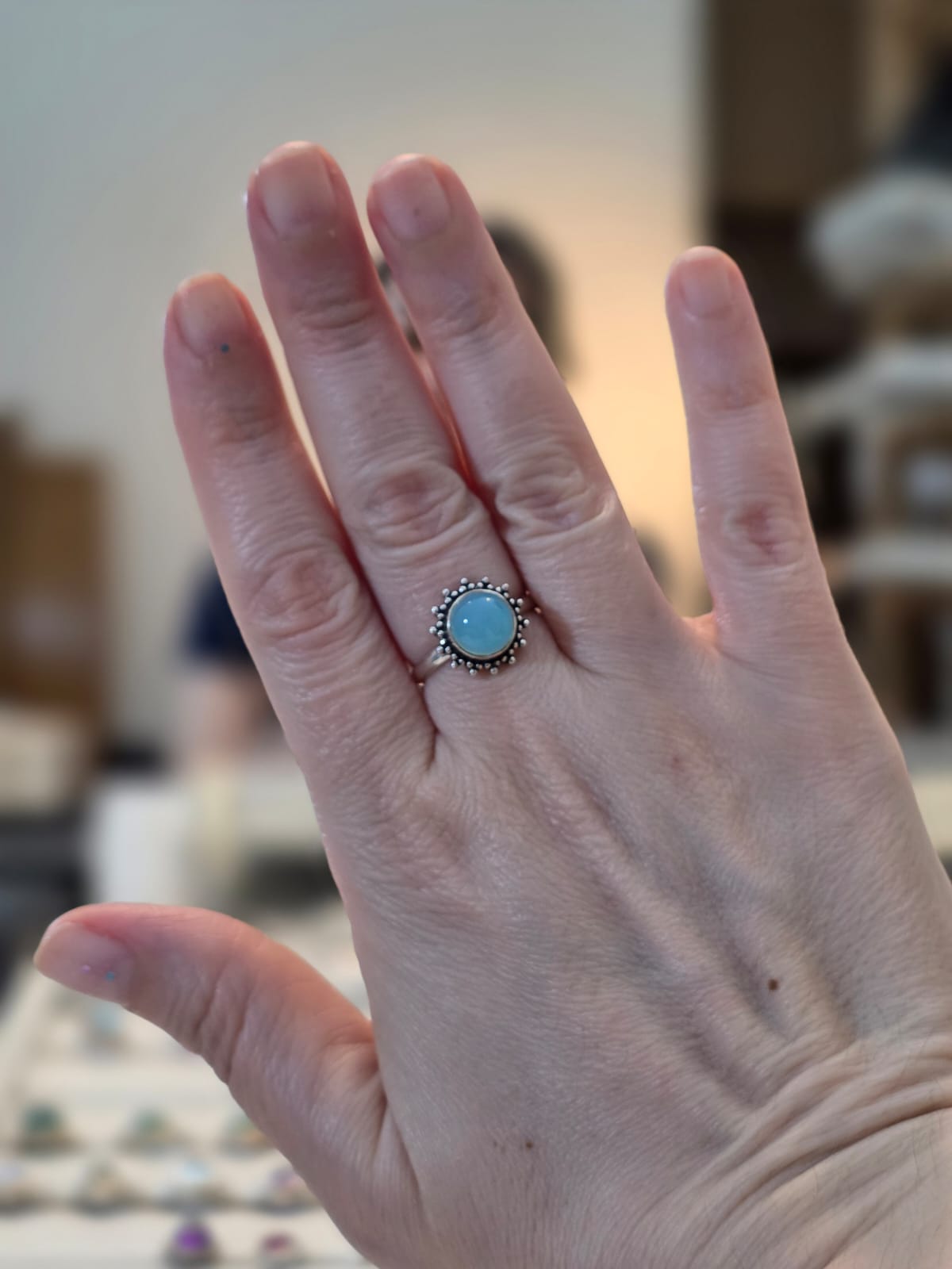 Anel em Prata 925 e Calcedonia af392e