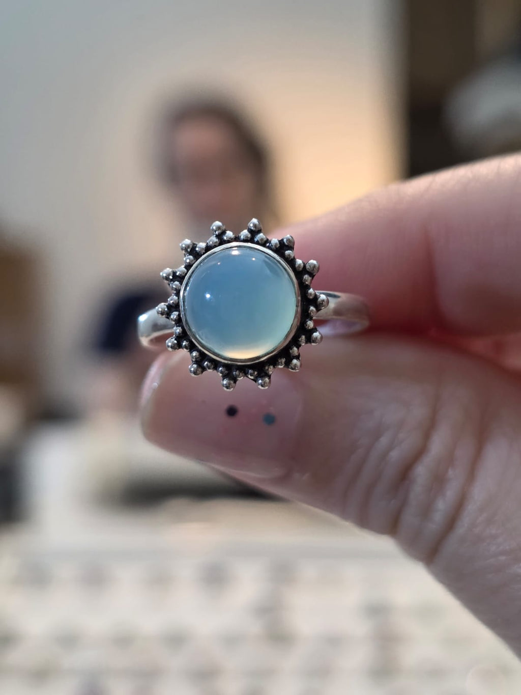 Anel em Prata 925 e Calcedonia af392e