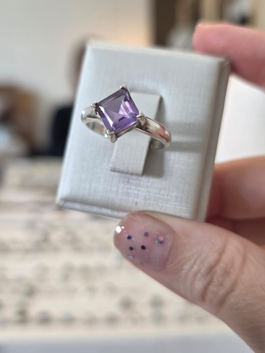 Anel em Prata 925 e Ametista af500f