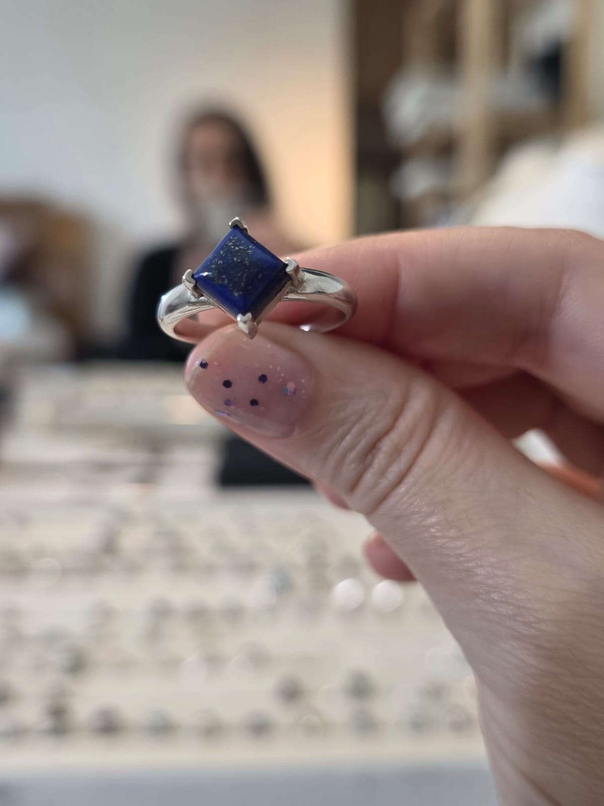 Anel em Prata 925 e Lápis Lazuli af500e