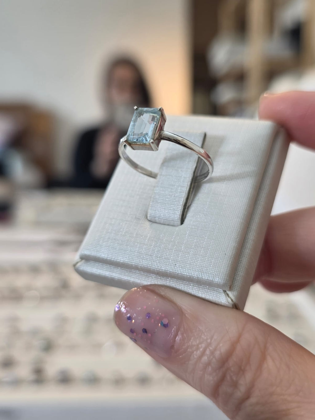 Anel em Prata 925 e Topázio  Sky Azul af499b