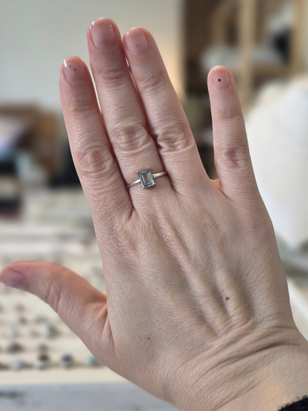 Anel em Prata 925 e Topázio  Sky Azul af499b