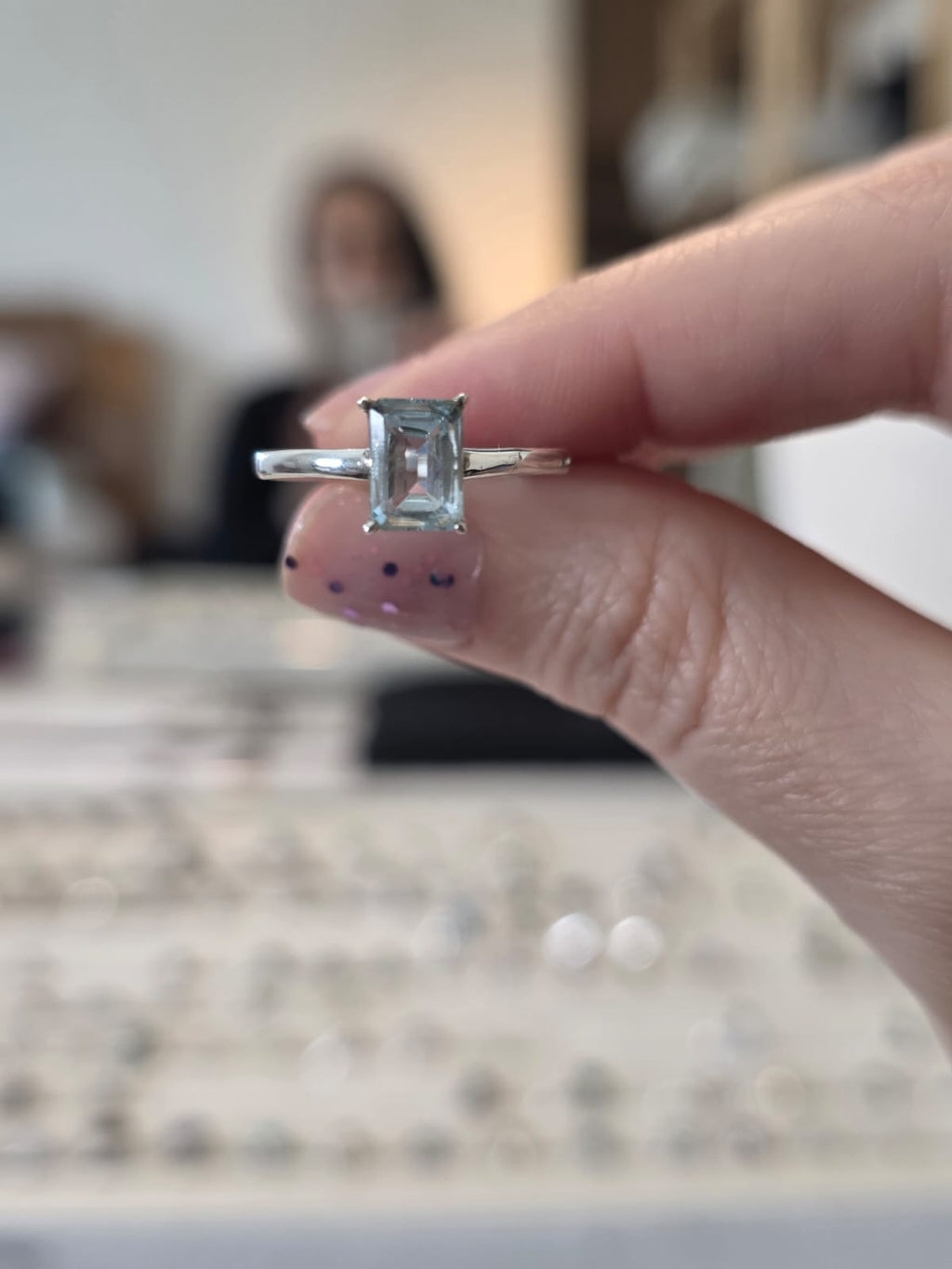 Anel em Prata 925 e Topázio  Sky Azul af499b