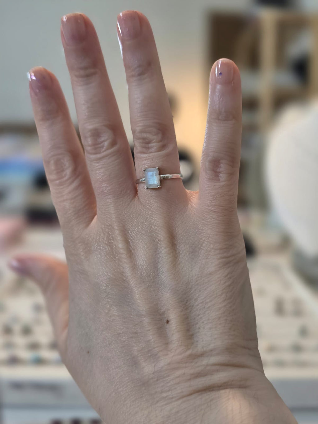 Anel em Prata 925 e Pedra da Lua af499c