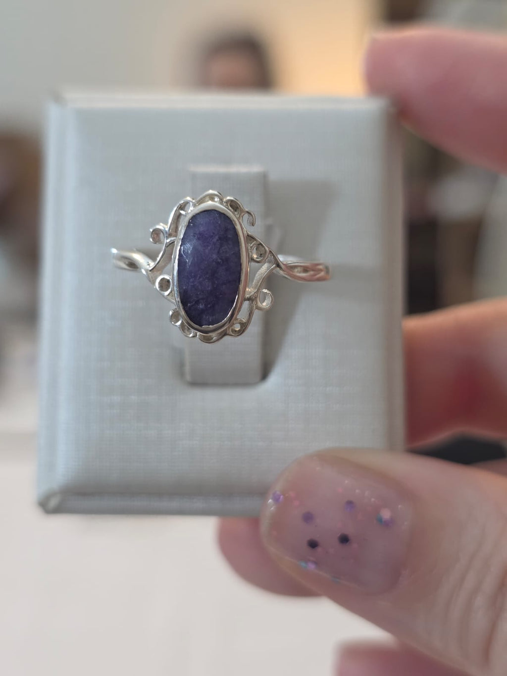 Anel em Prata 925 e Safira af495c