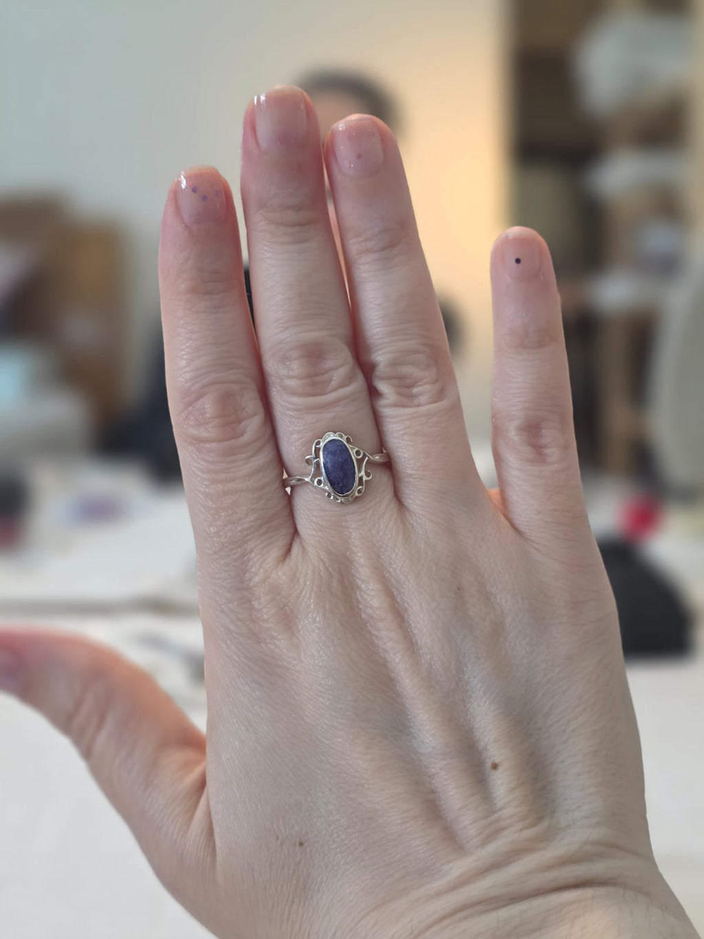 Anel em Prata 925 e Safira af495c