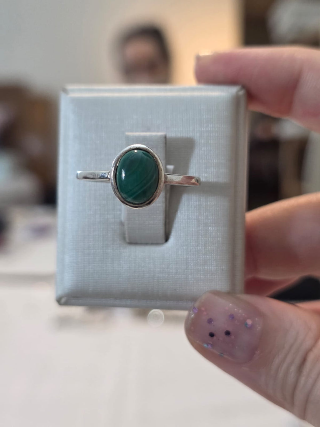 Anel em Prata 925 e Malaquita af415