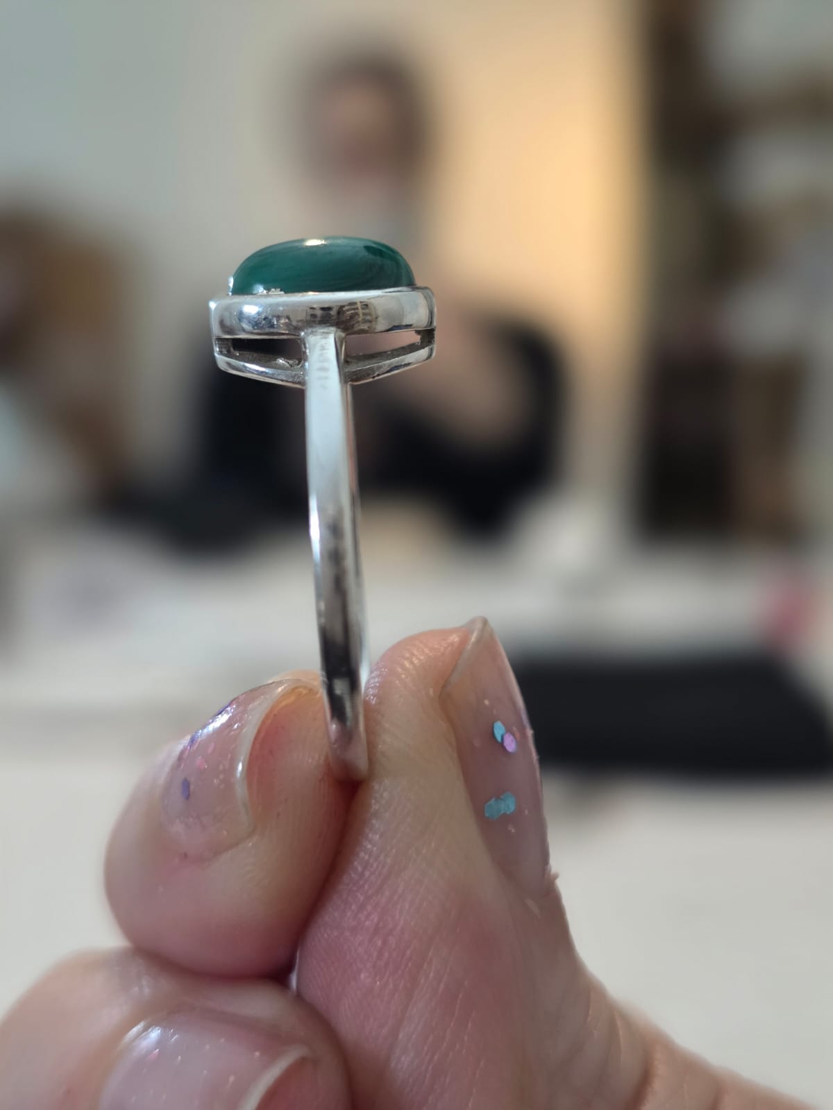 Anel em Prata 925 e Malaquita af415