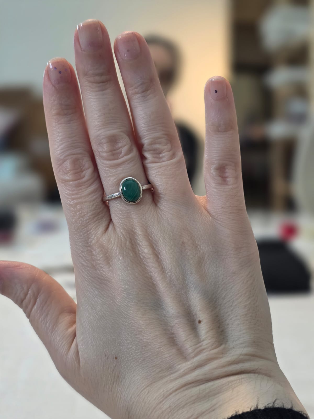 Anel em Prata 925 e Malaquita af415