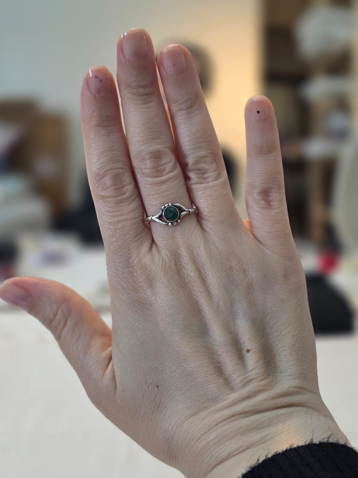Anel em Prata 925 e Esmeralda af494