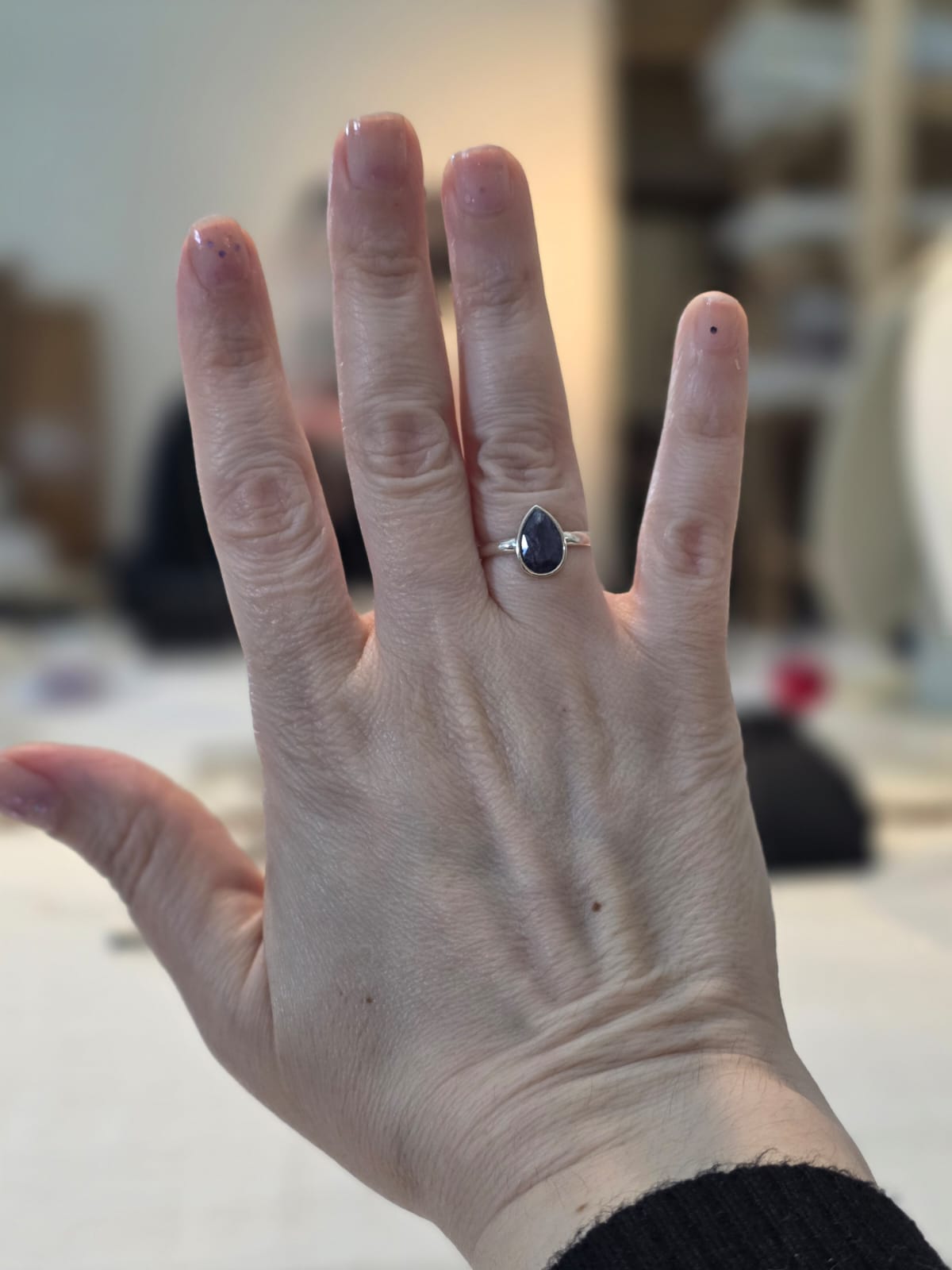 Anel em Prata 925 e Safira af514