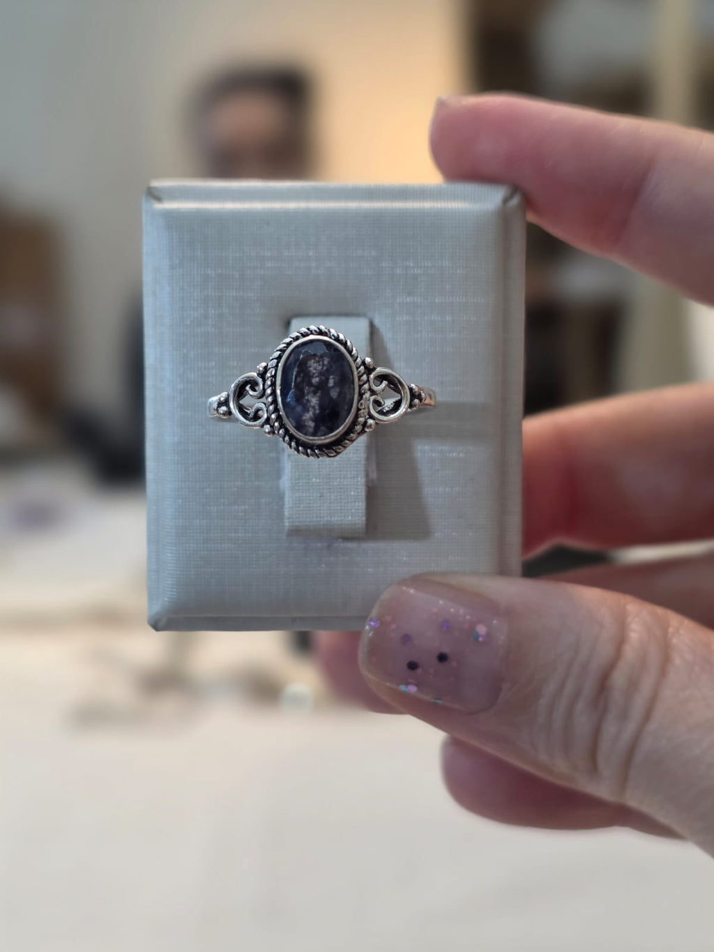 Anel em Prata 925 e Safira af513a