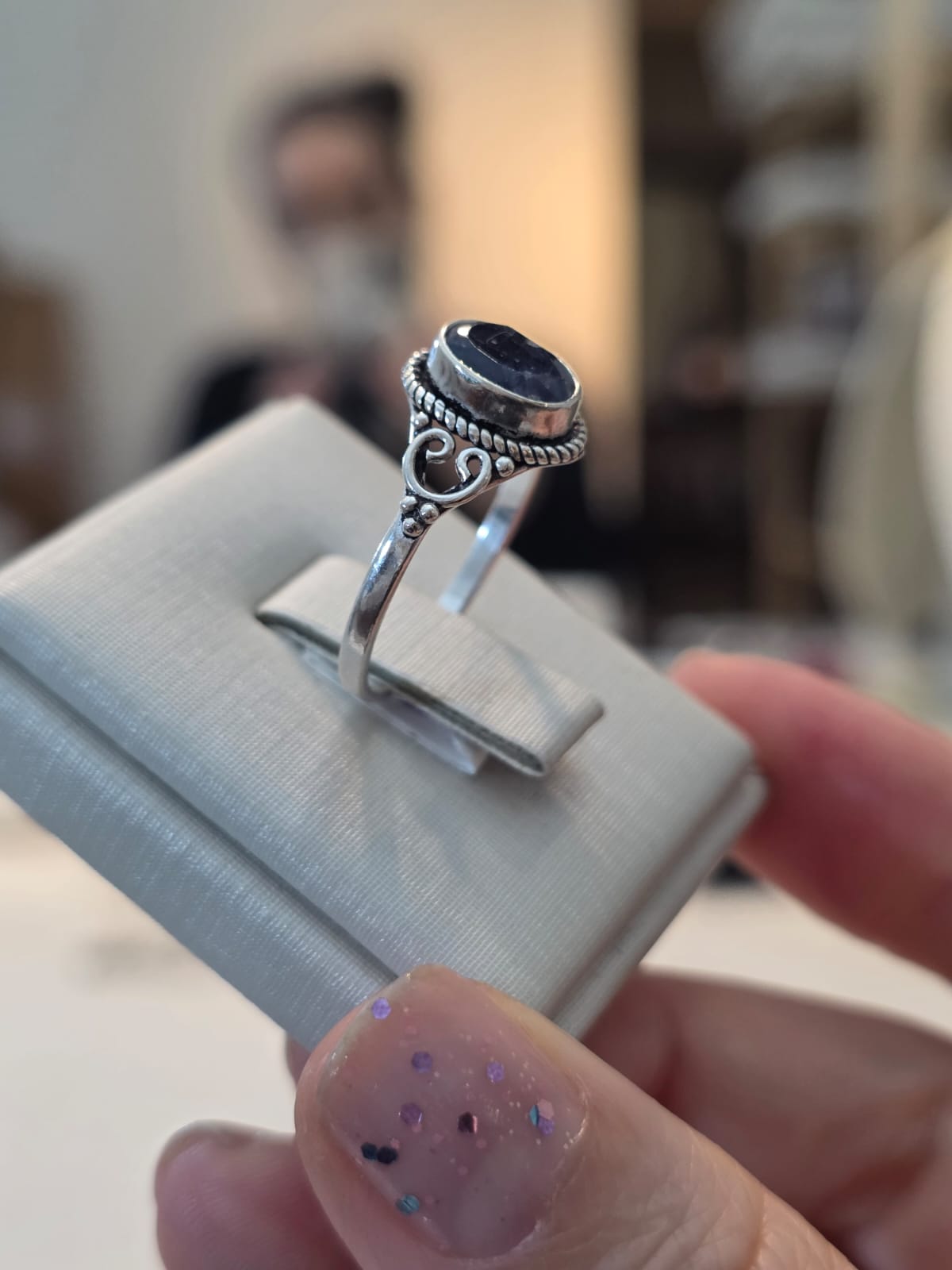 Anel em Prata 925 e Safira af513a