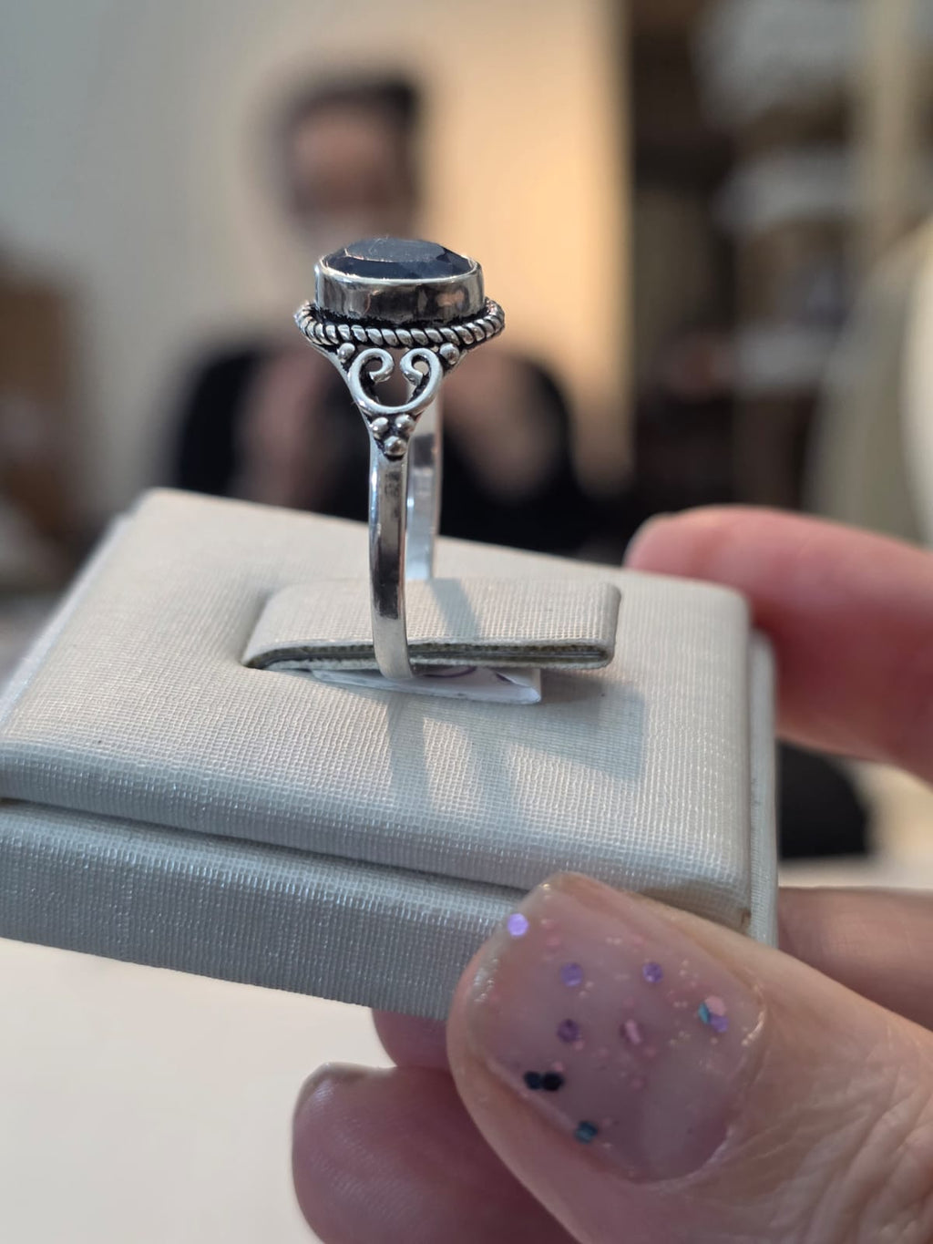 Anel em Prata 925 e Safira af513a