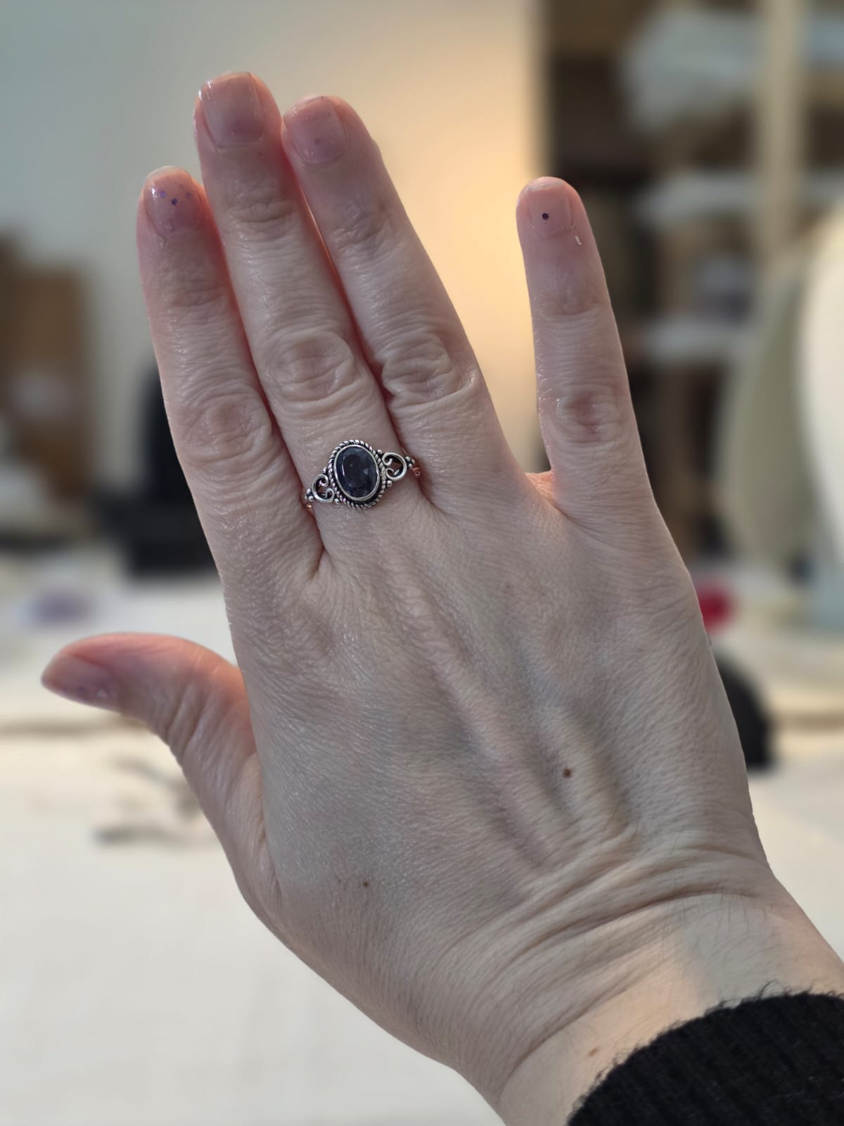 Anel em Prata 925 e Safira af513a