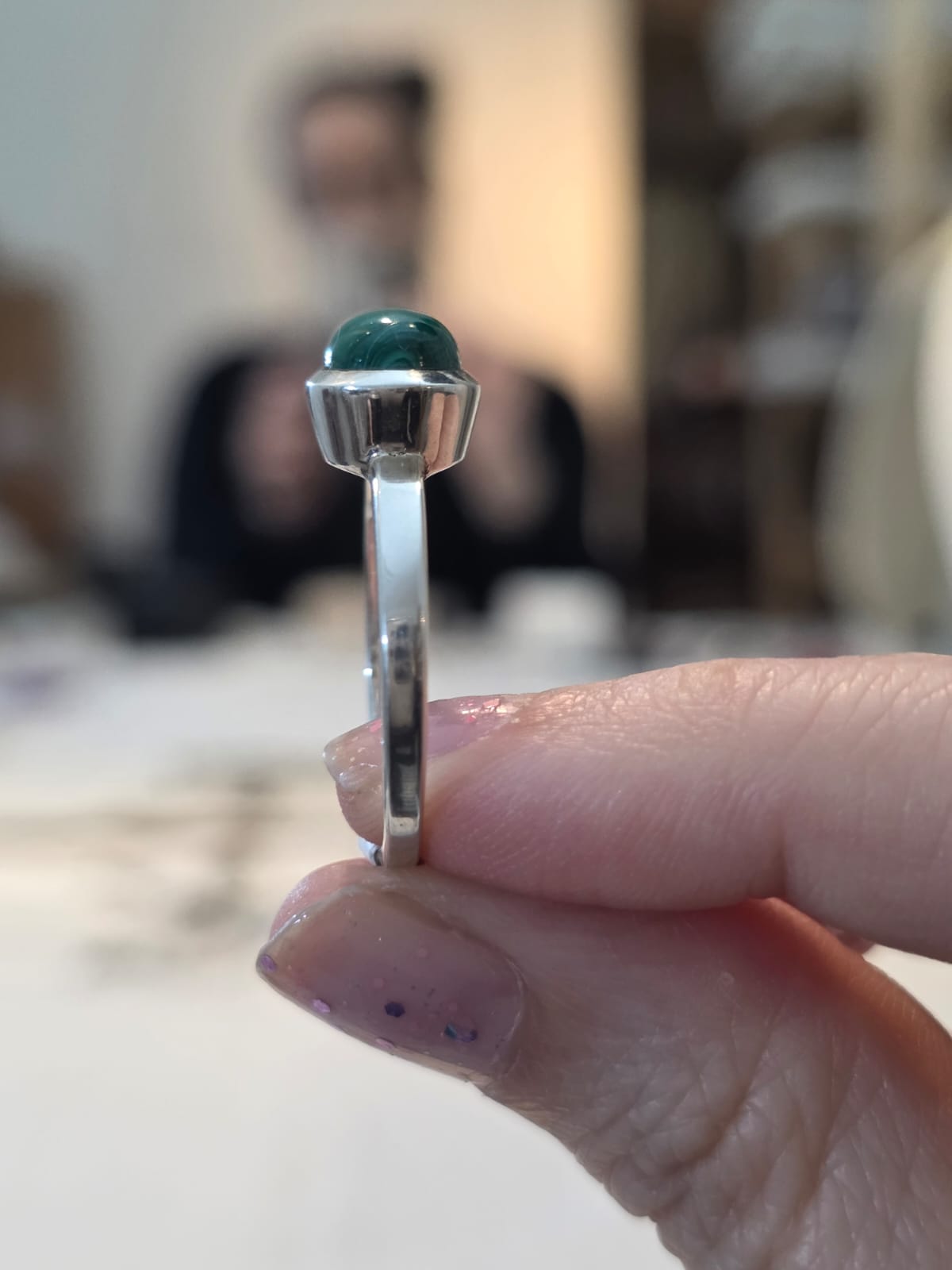 Anel em Prata 925 e Malaquita af509