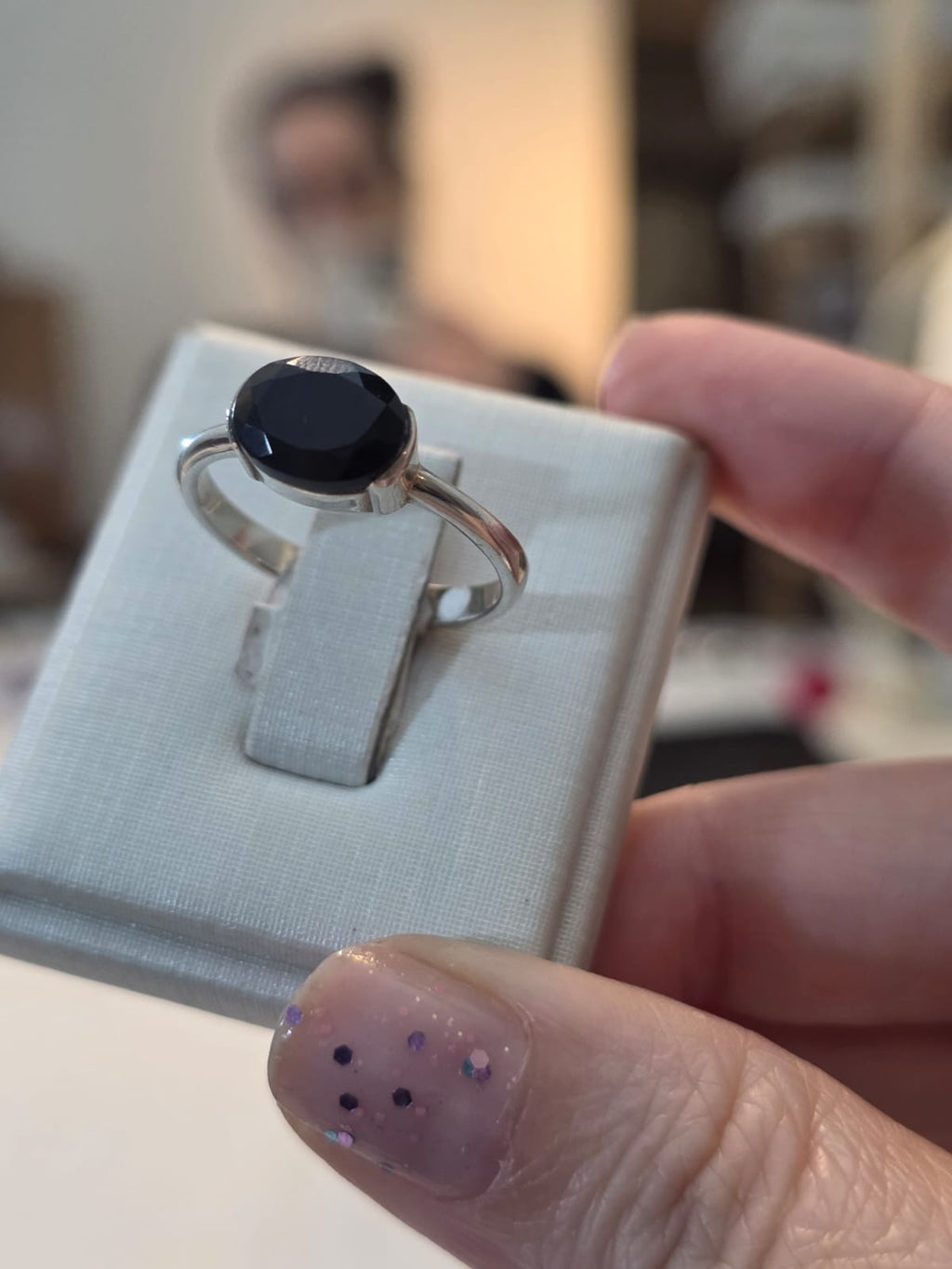 Anel em Prata 925 e Ônix af366a