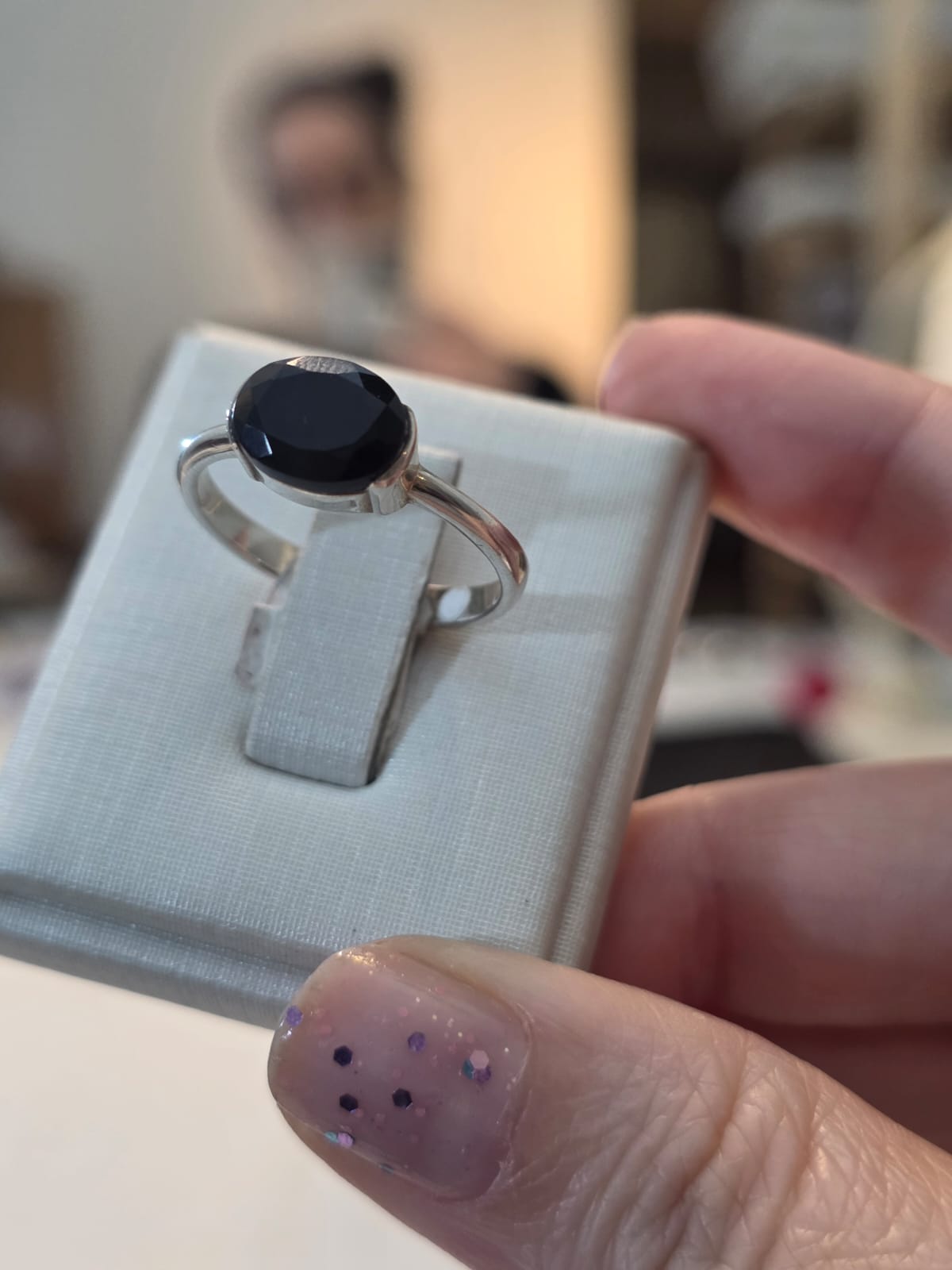 Anel em Prata 925 e Ônix af366a