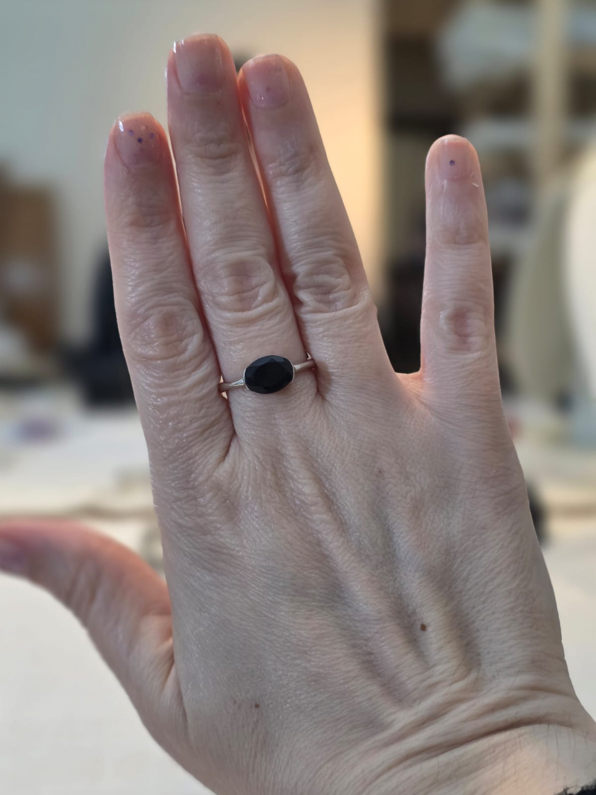 Anel em Prata 925 e Ônix af366a