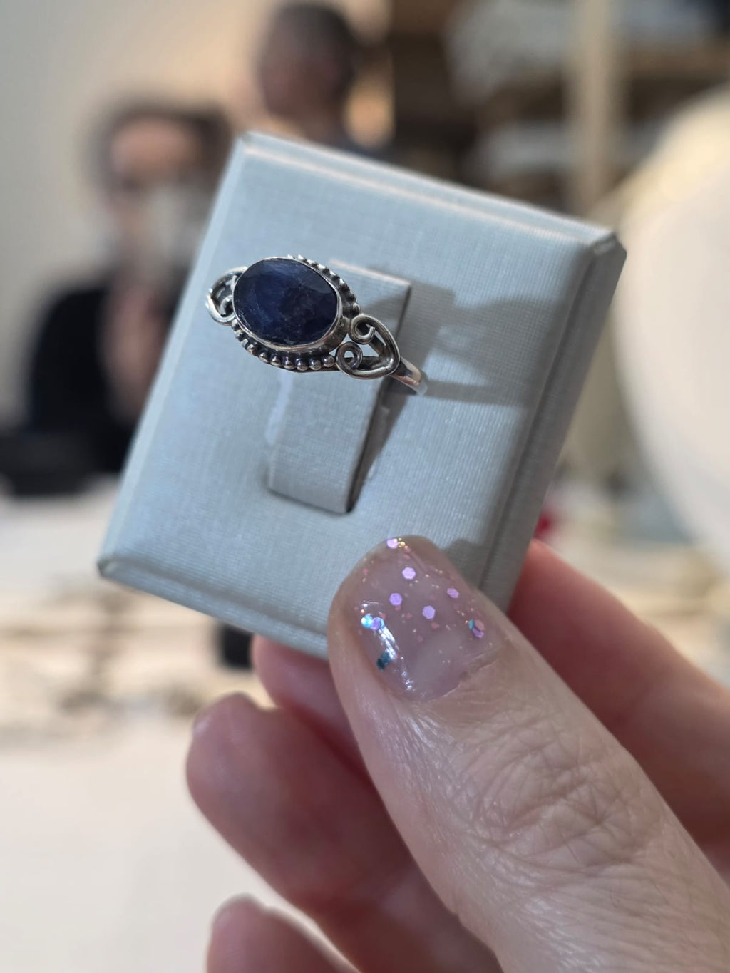 Anel em Prata 925 e Safira af504c