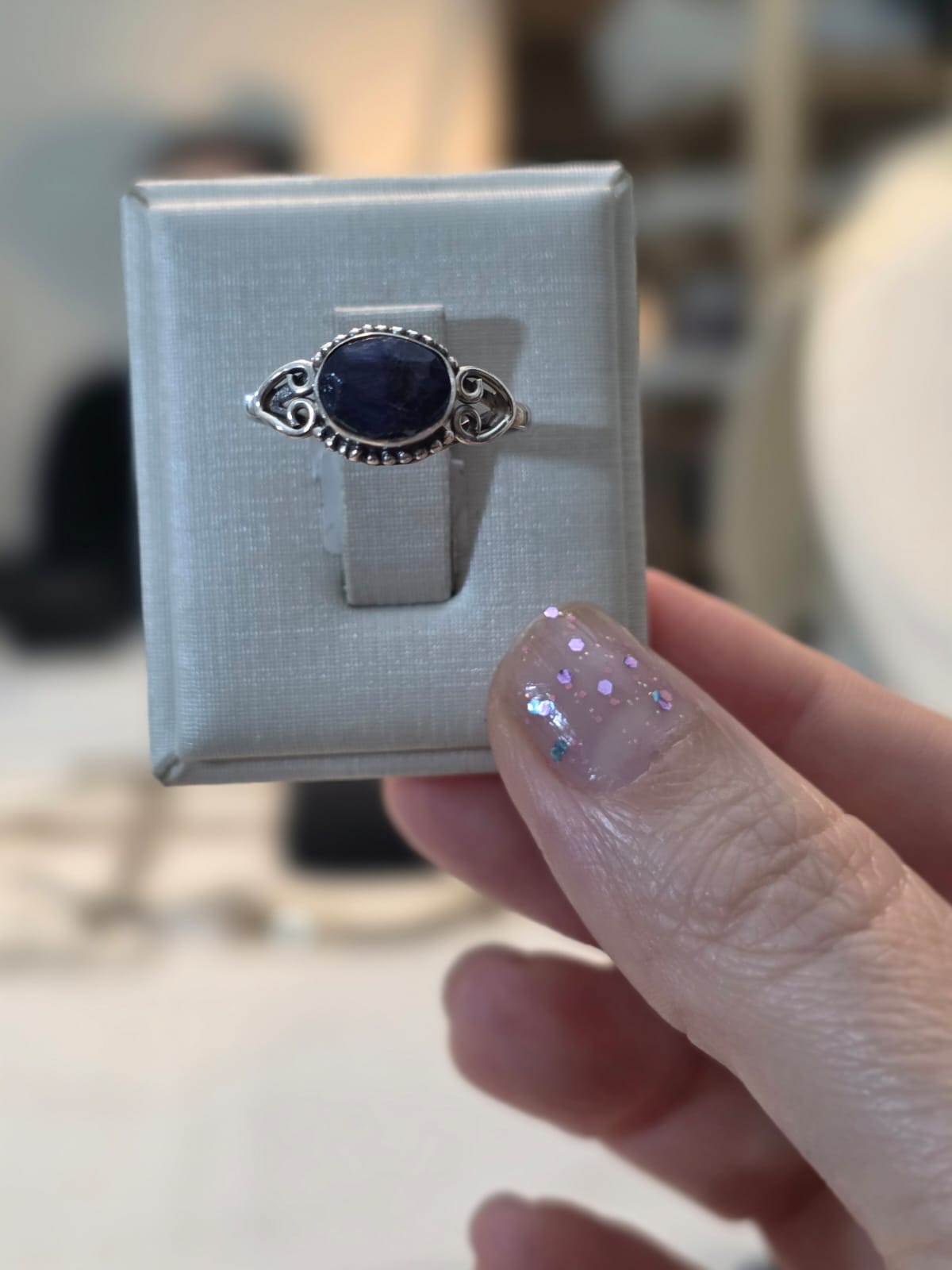 Anel em Prata 925 e Safira af504c