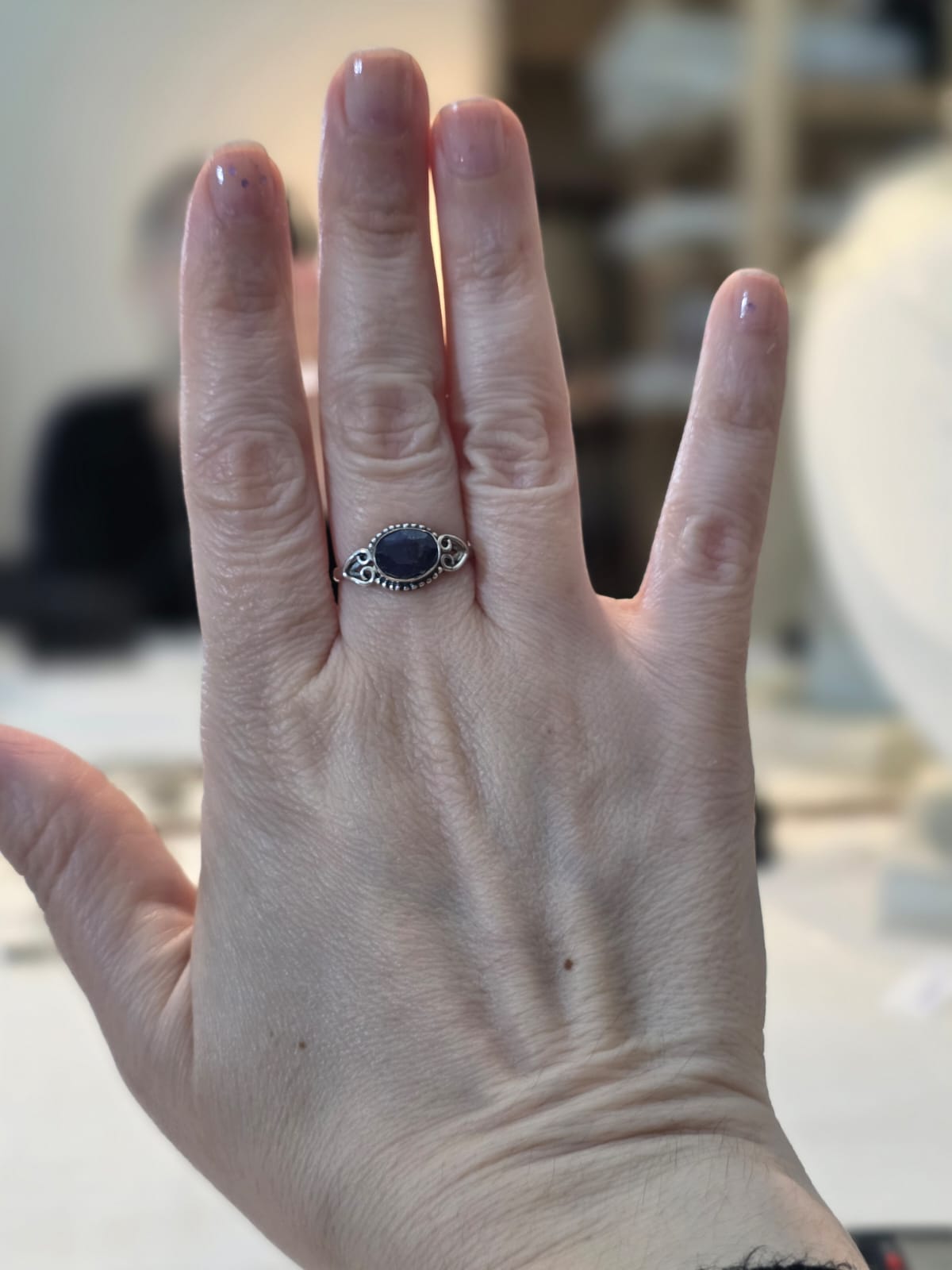 Anel em Prata 925 e Safira af504c