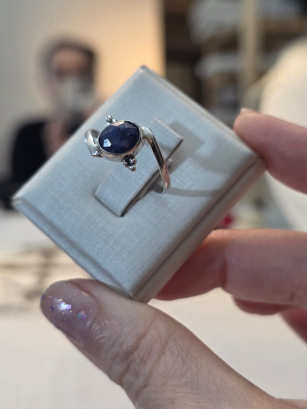 Anel em Prata 925 e Safira af505c