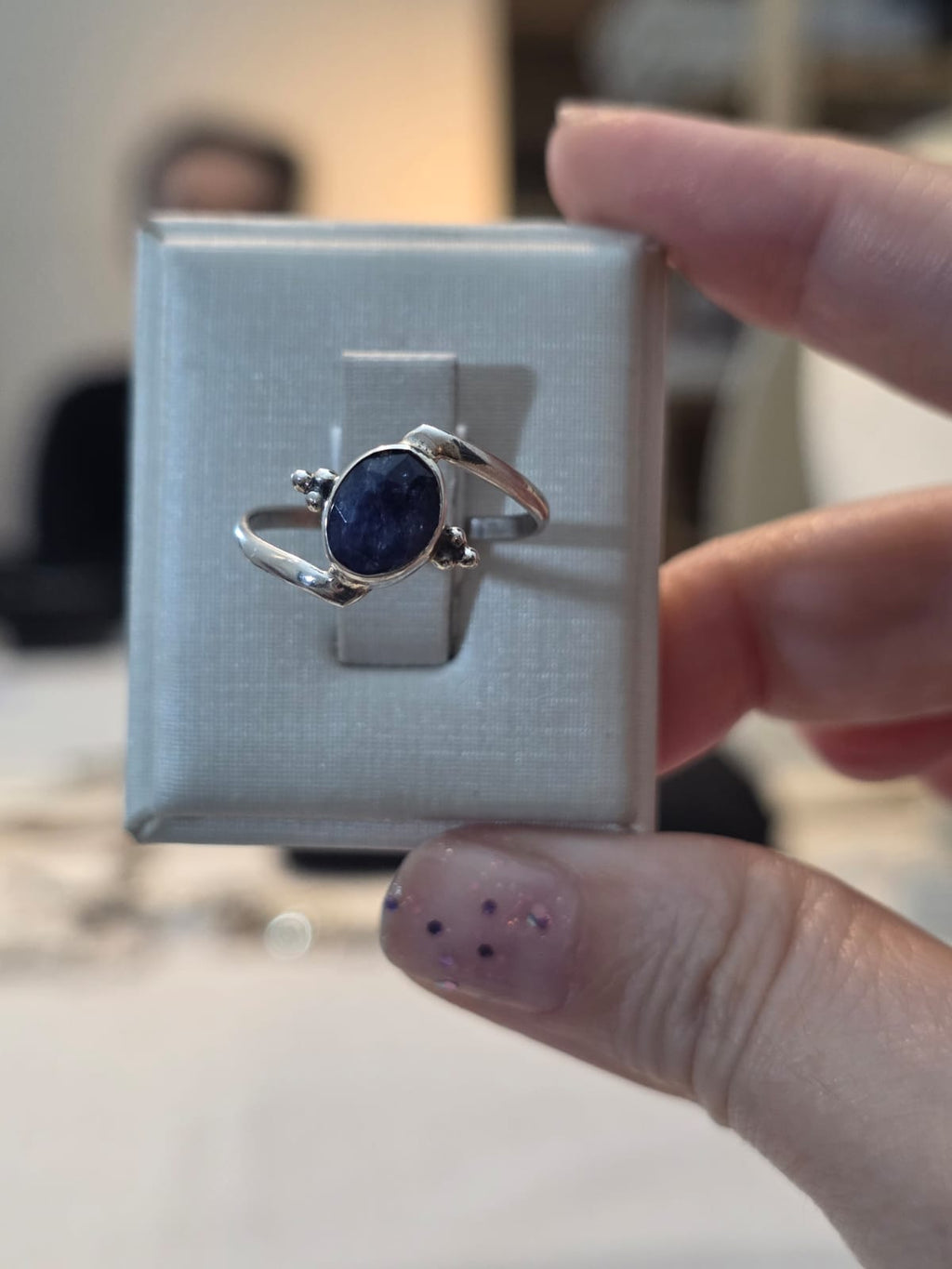 Anel em Prata 925 e Safira af505c