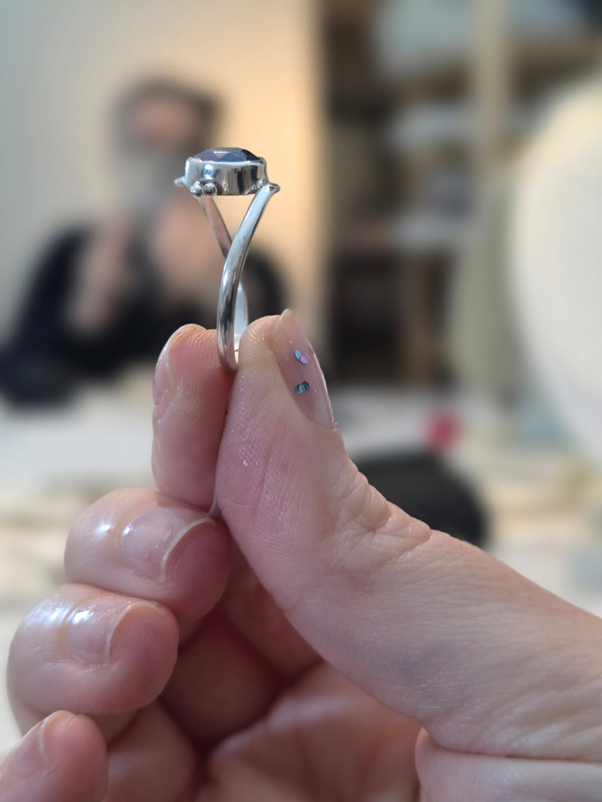 Anel em Prata 925 e Safira af505c