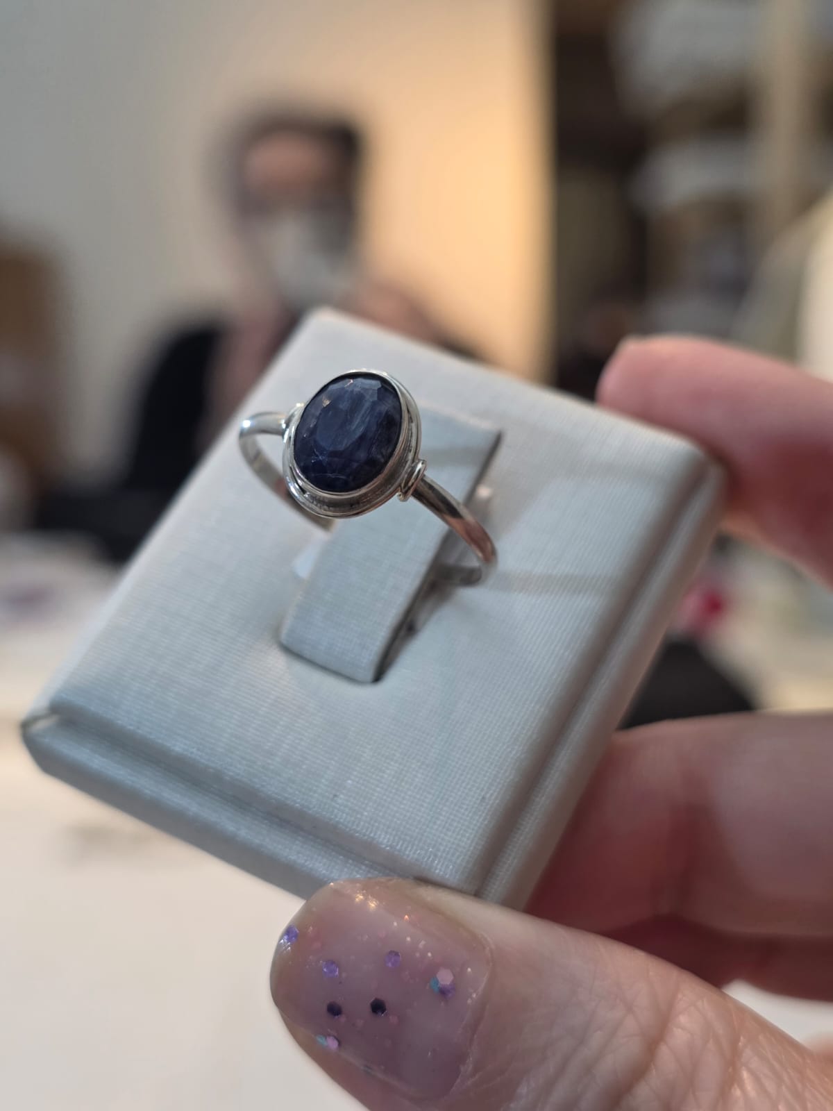 Anel em Prata 925 e Safira af503b