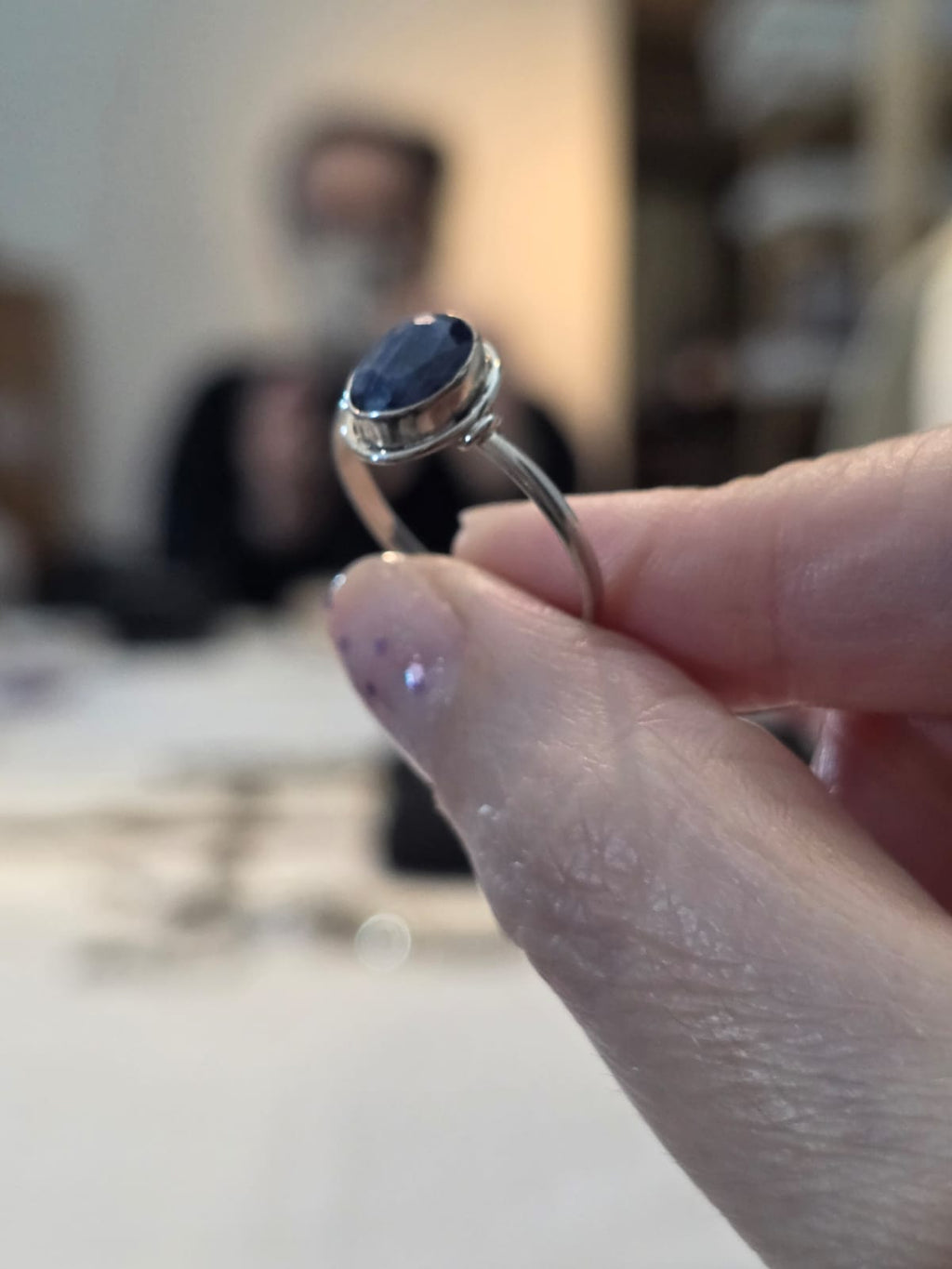 Anel em Prata 925 e Safira af503b