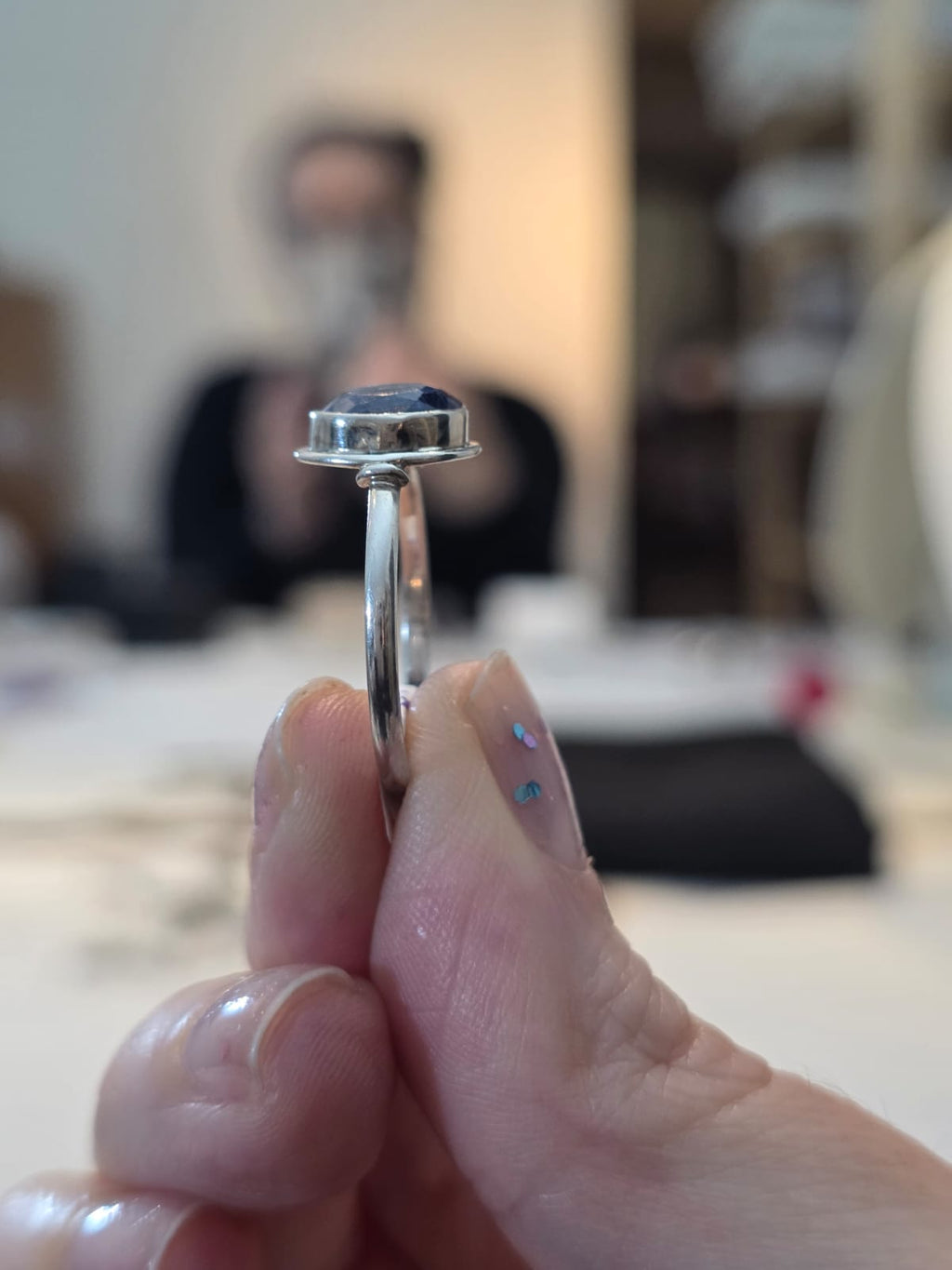 Anel em Prata 925 e Safira af503b