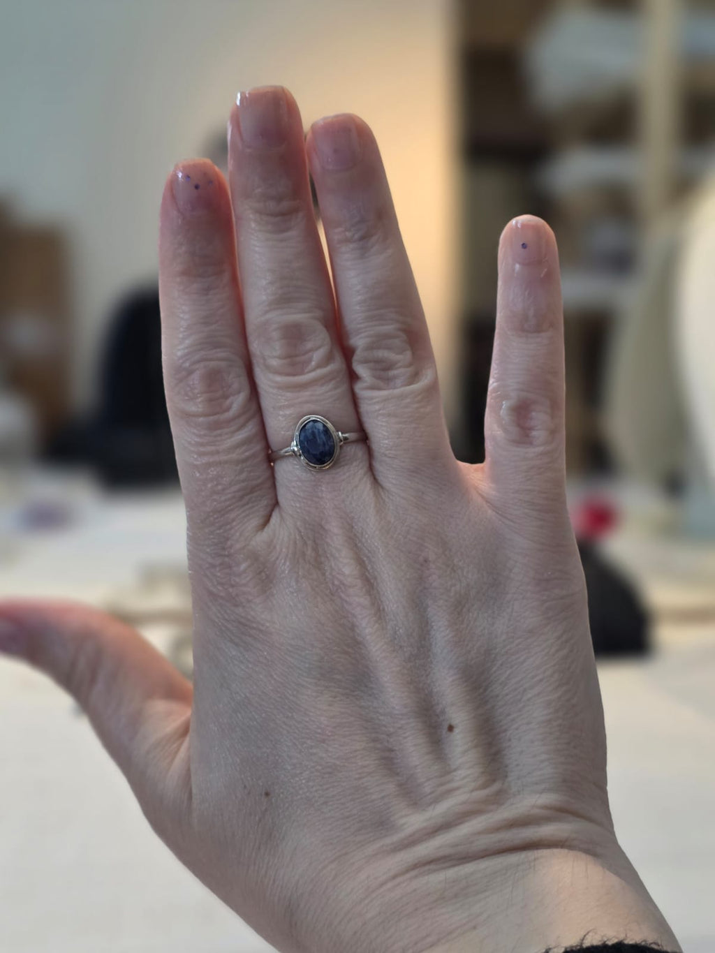 Anel em Prata 925 e Safira af503b
