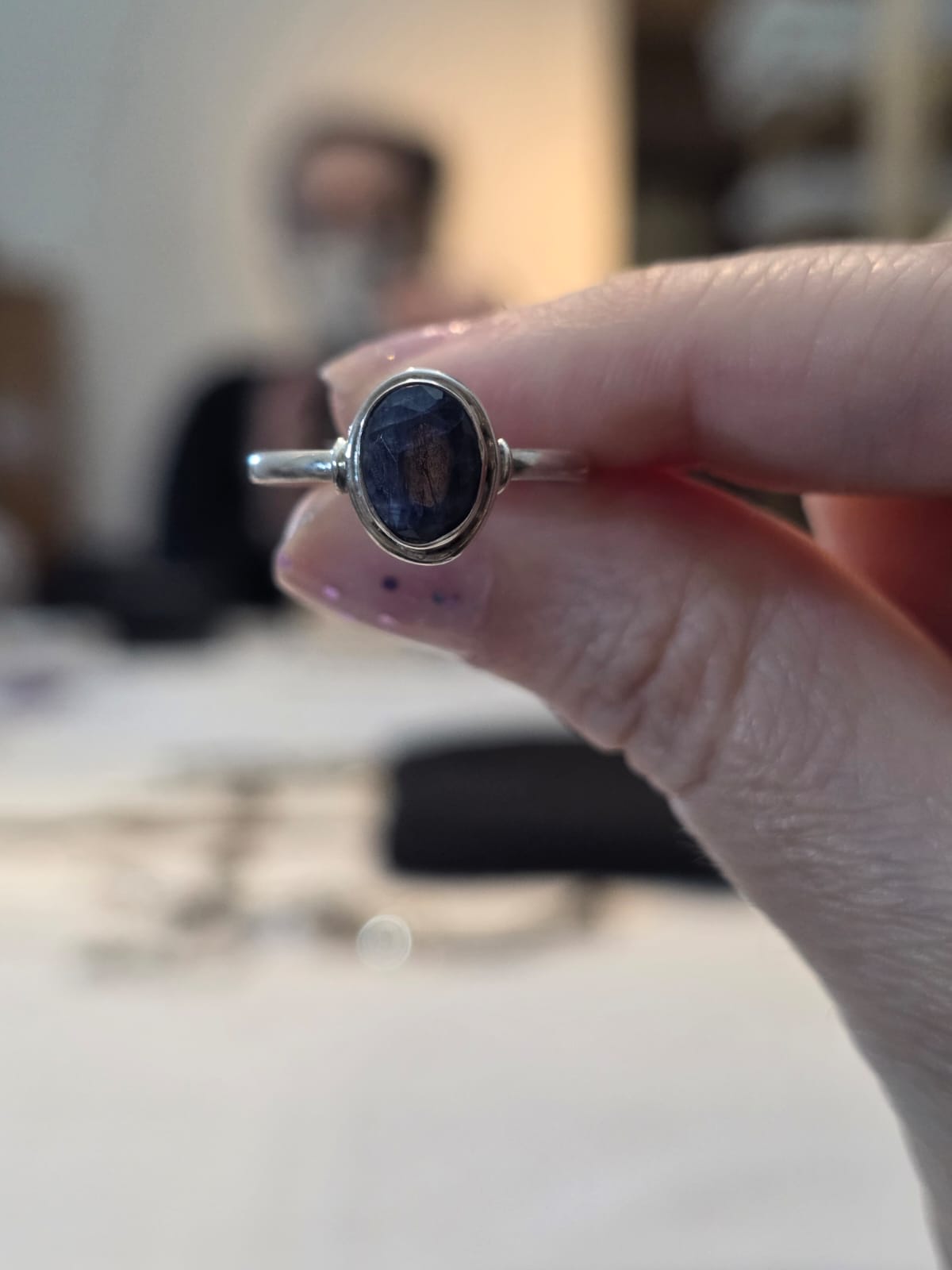 Anel em Prata 925 e Safira af503b