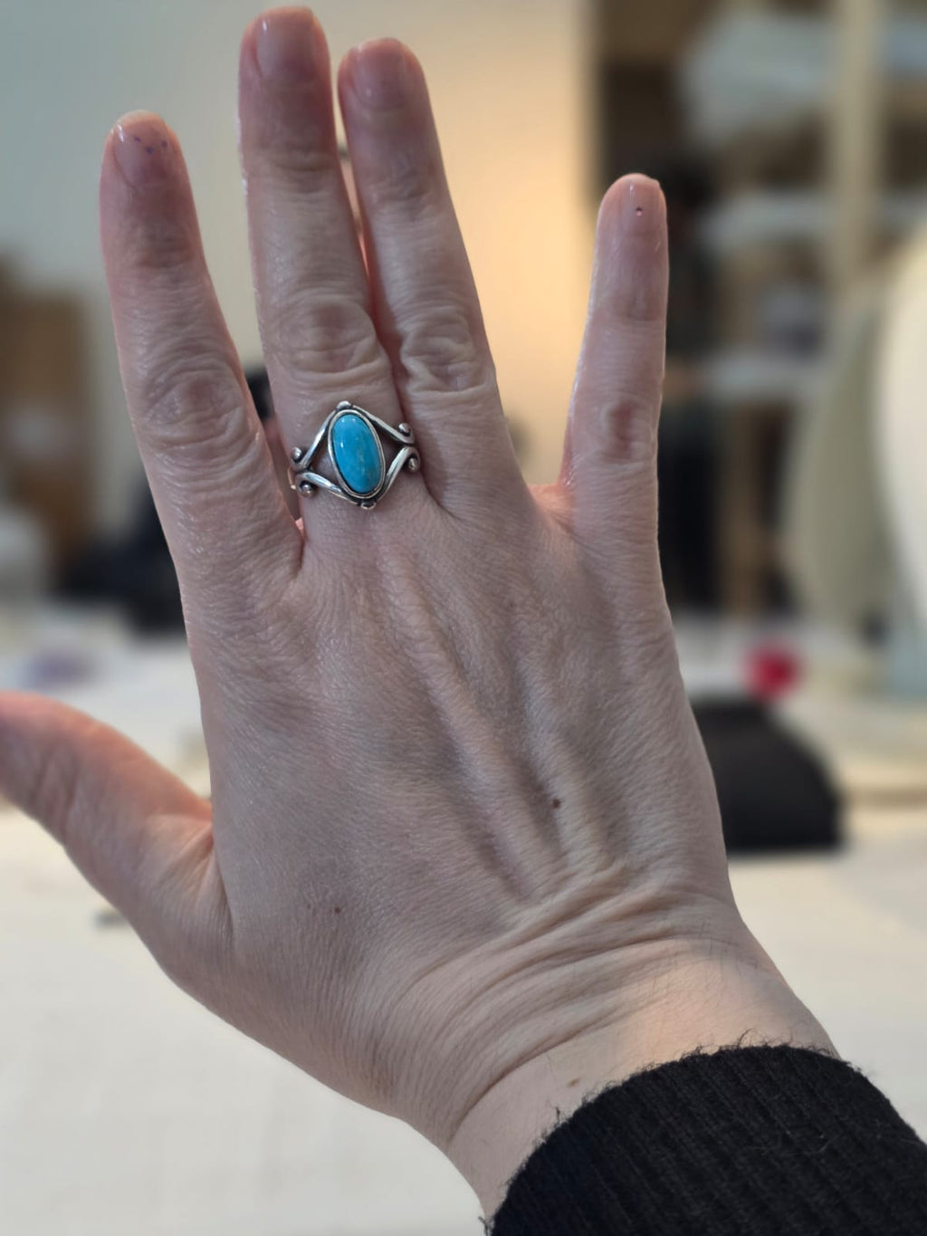 Anel em Prata 925 e Turquesa af498