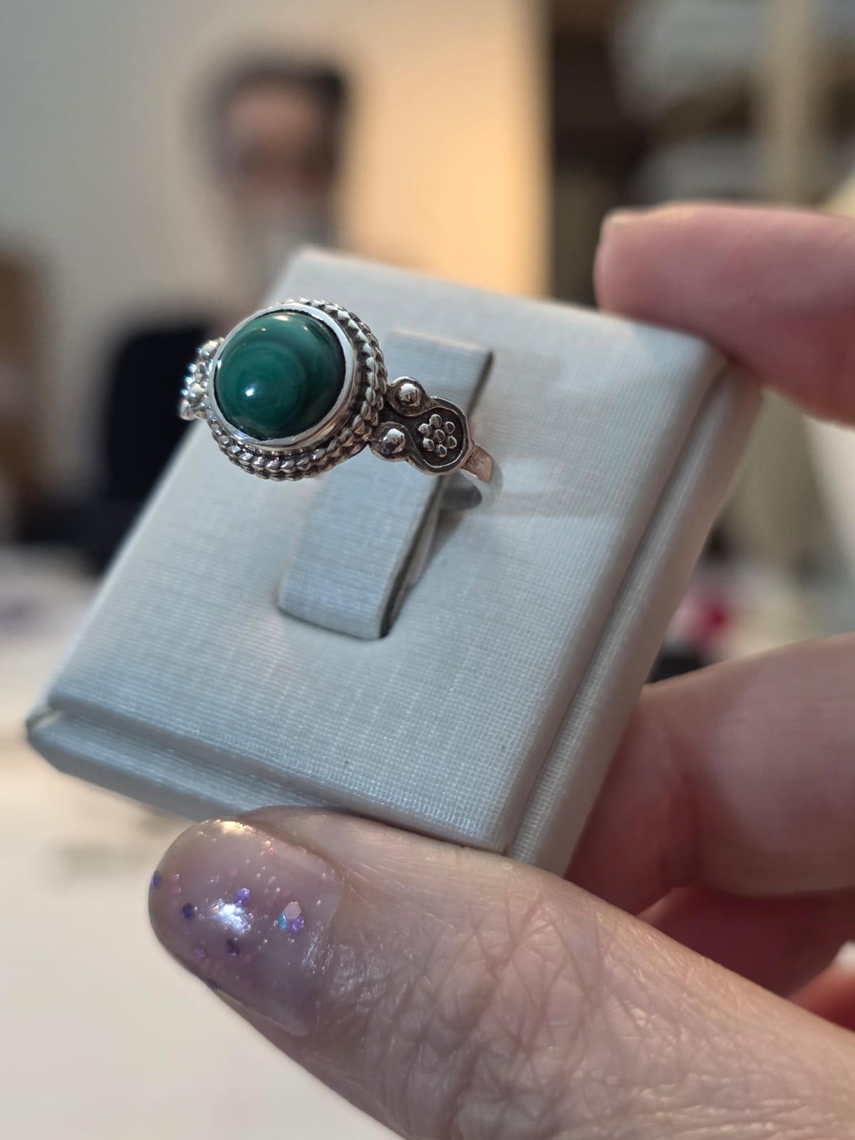 Anel em Prata 925 e Malaquita af416