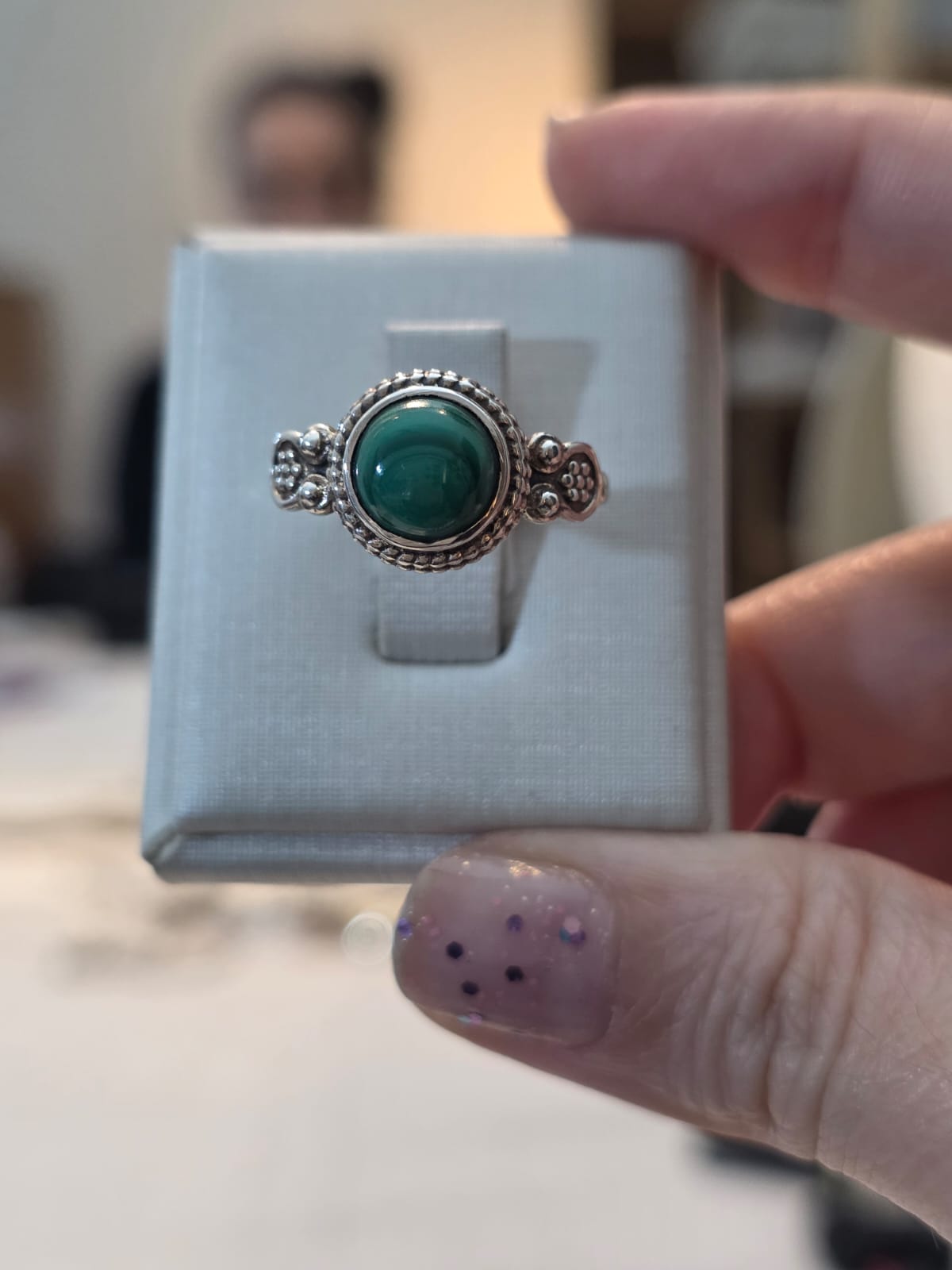 Anel em Prata 925 e Malaquita af416