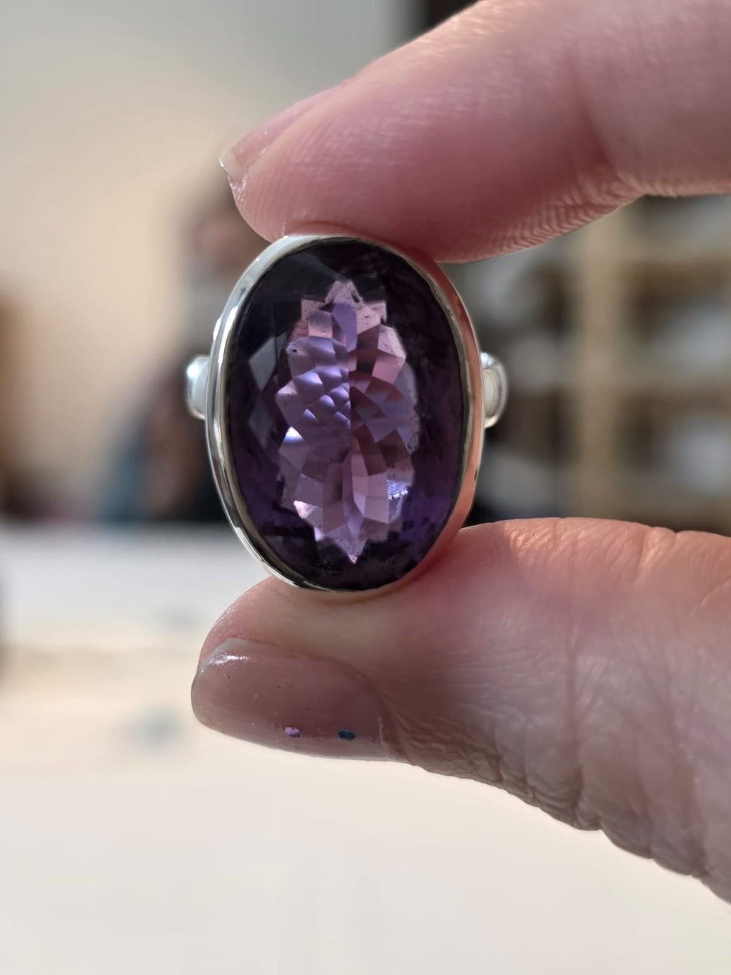 Anel Prata 925 e Ametista af 448b