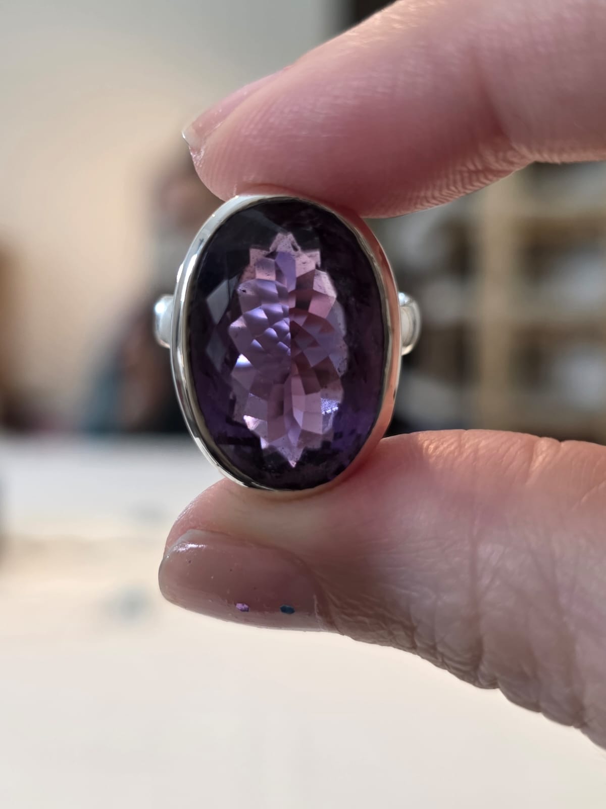 Anel Prata 925 e Ametista af 448b