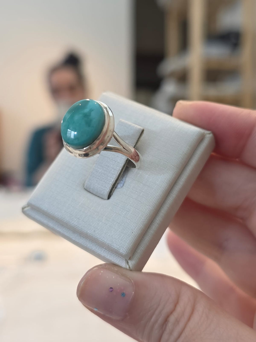 Anel Prata 925 e Turquesa af538.