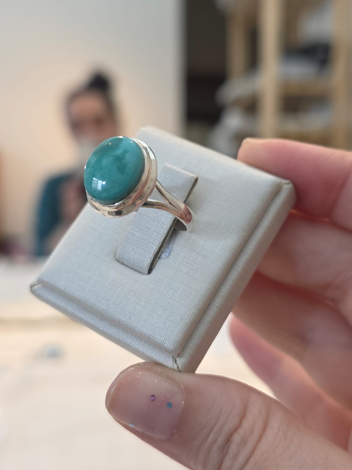 Anel Prata 925 e Turquesa af538.