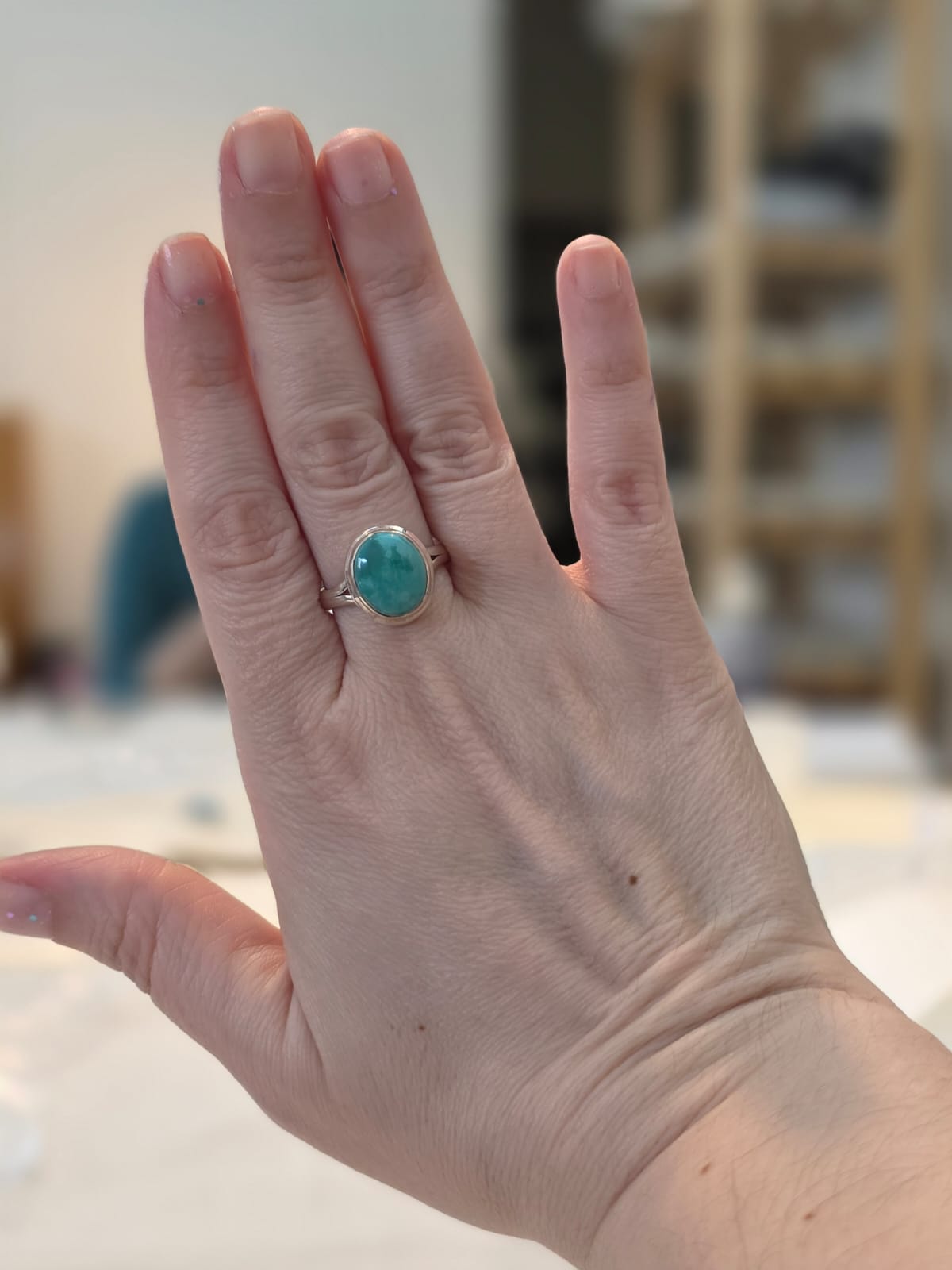 Anel Prata 925 e Turquesa af538.