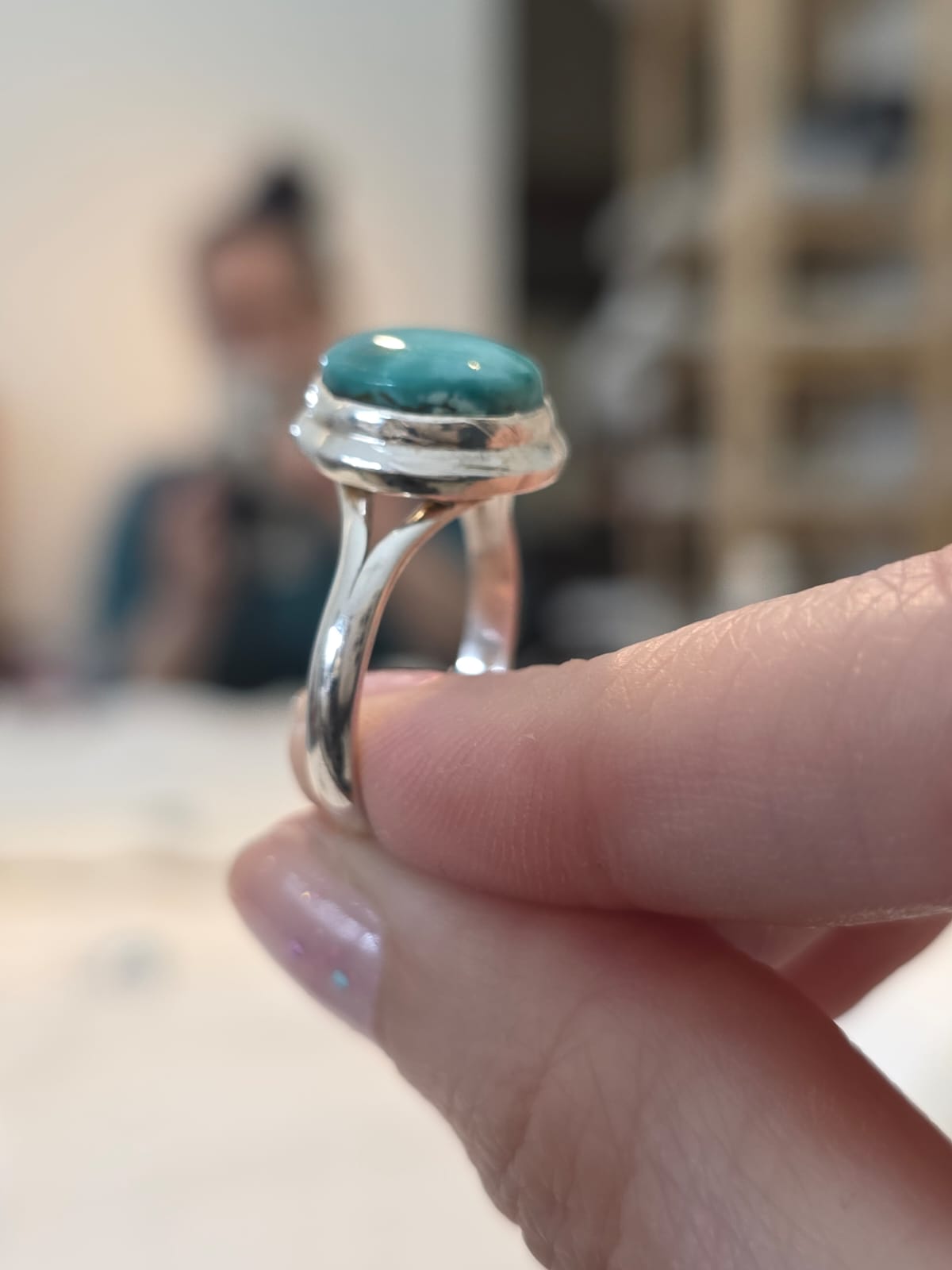 Anel Prata 925 e Turquesa af538.