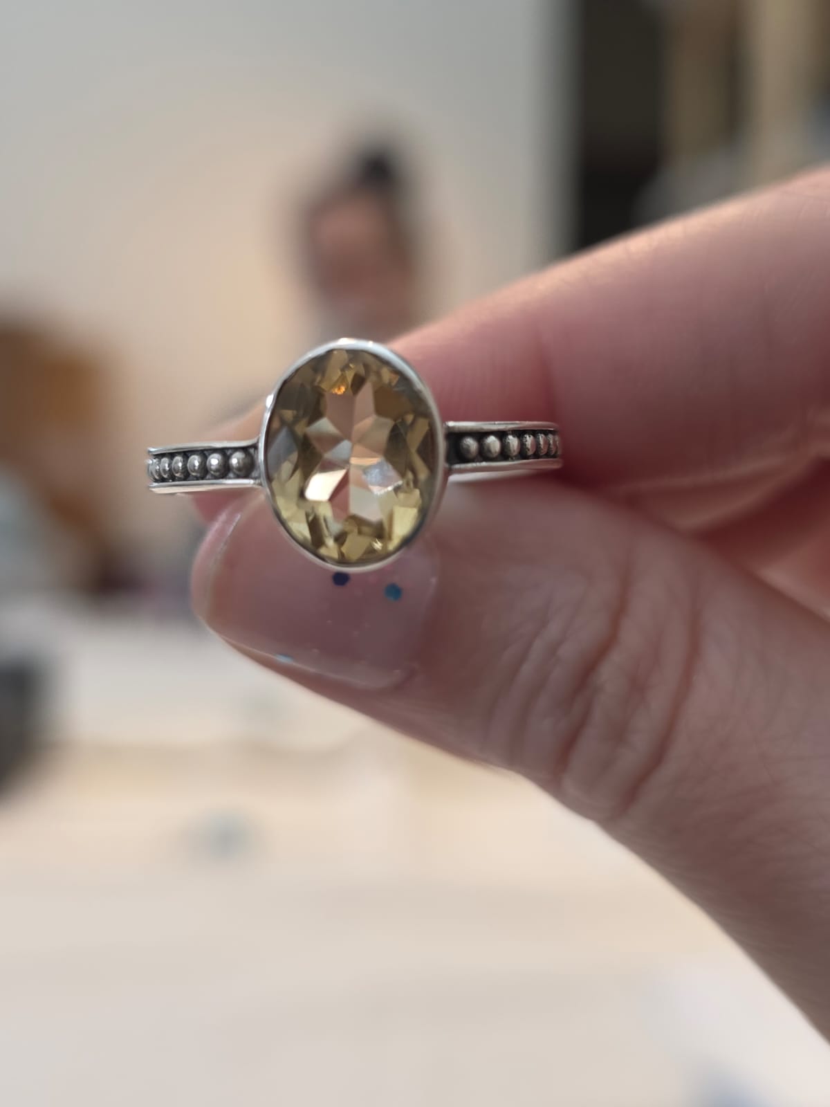 Anel Prata 925 e Citrino Amarelo af409