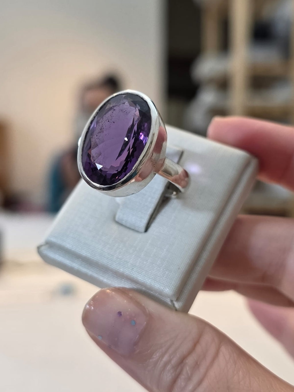 Anel Prata 925 e Ametista af 448b