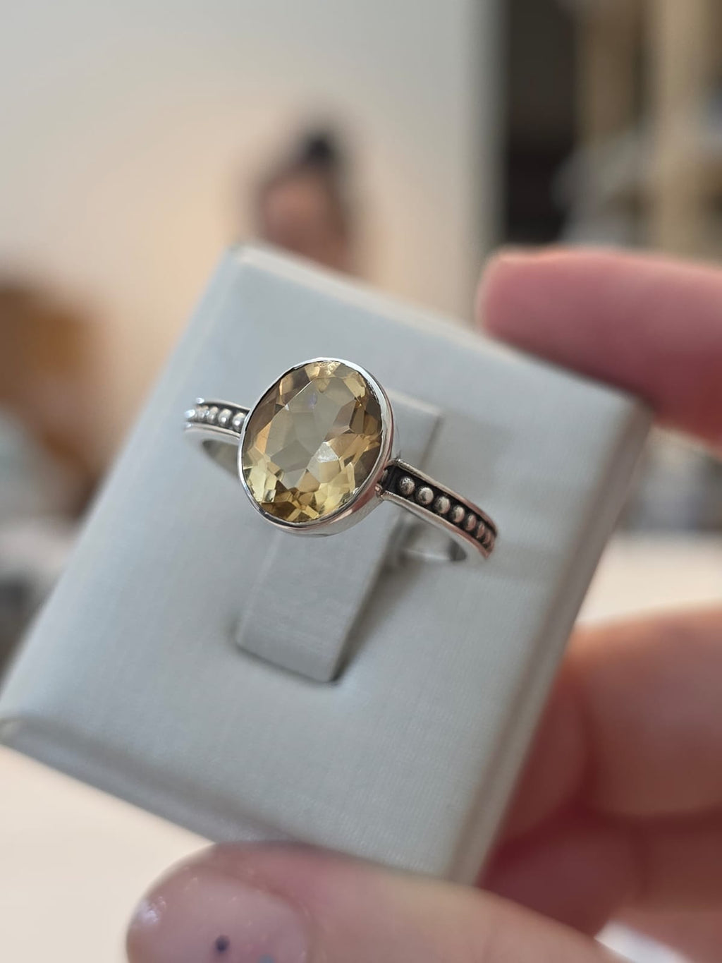 Anel Prata 925 e Citrino Amarelo af409