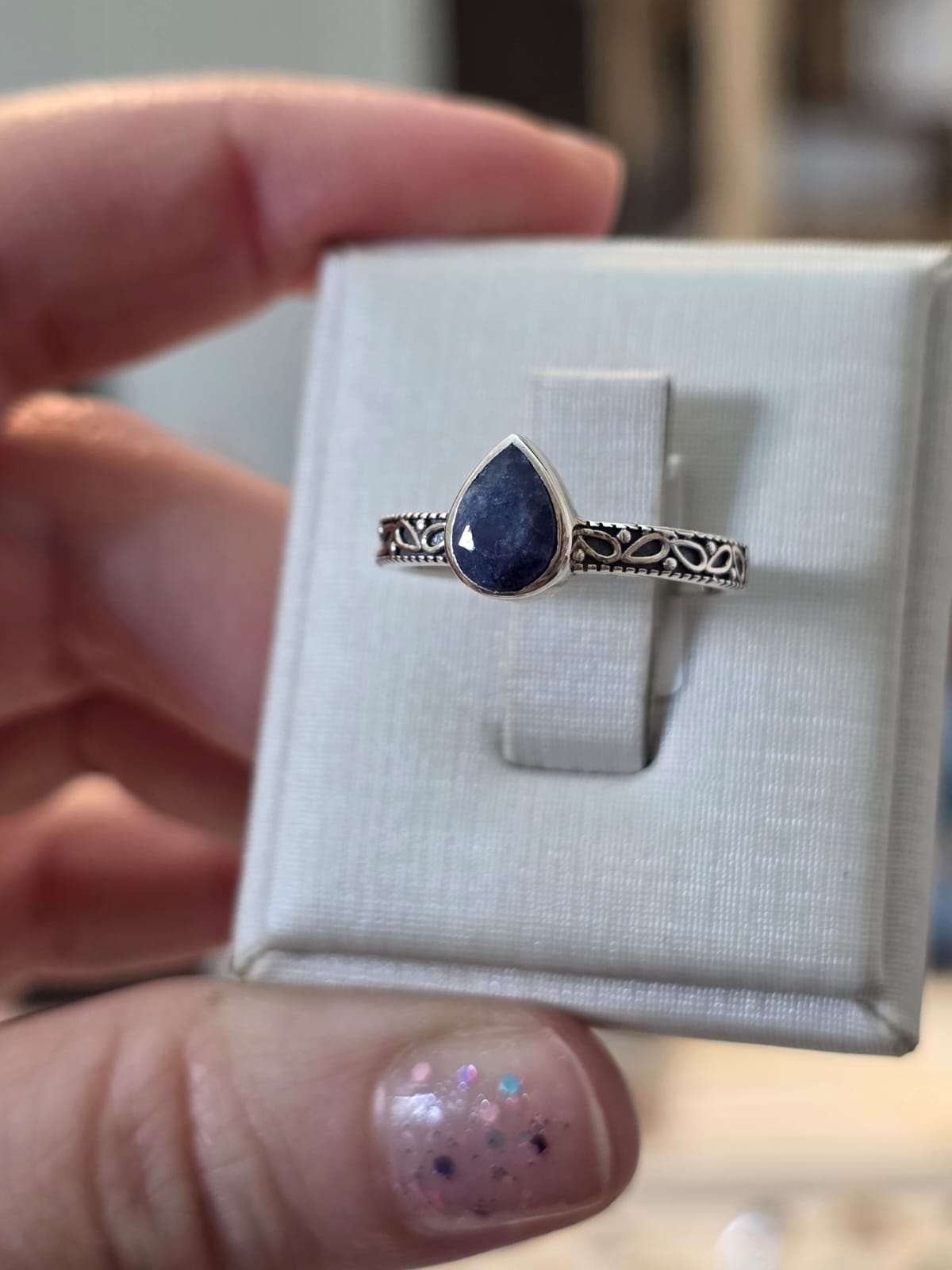 Anel em Prata 925 e Safira af400a