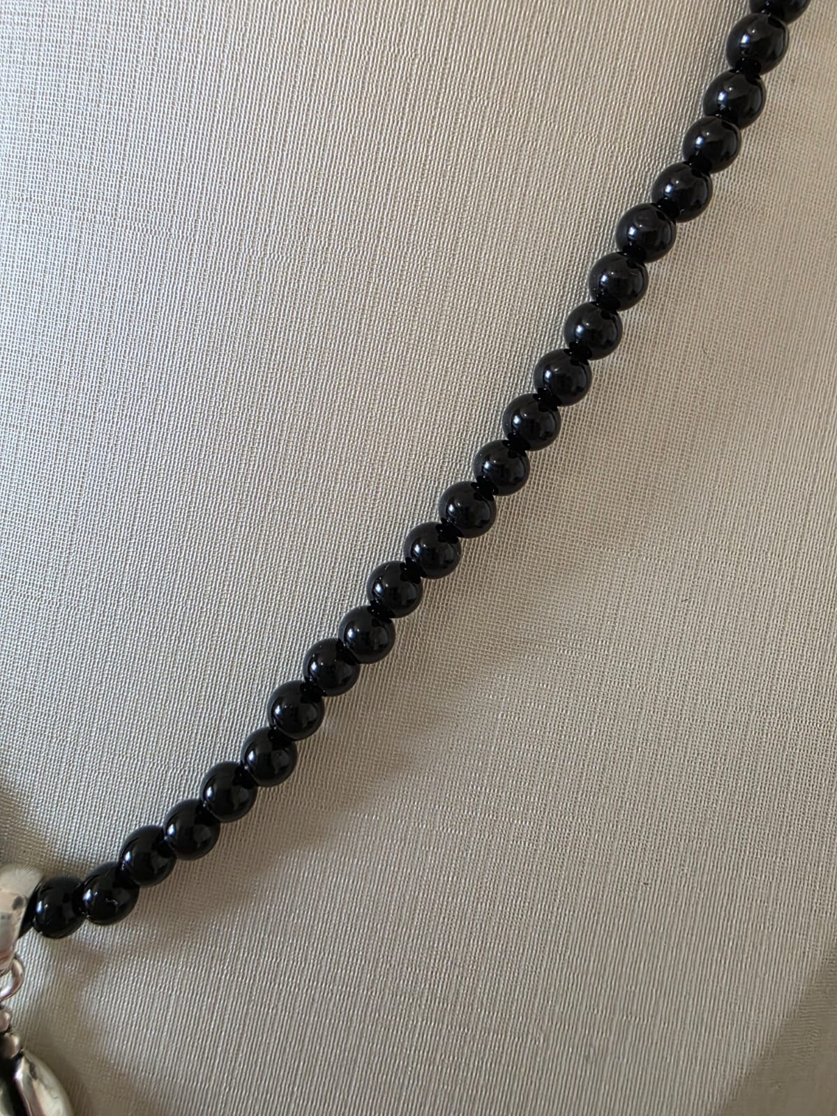 Conjunto Colar em Ágata Negra e Prata 925 3 Pingente em Ônix e Prata 925