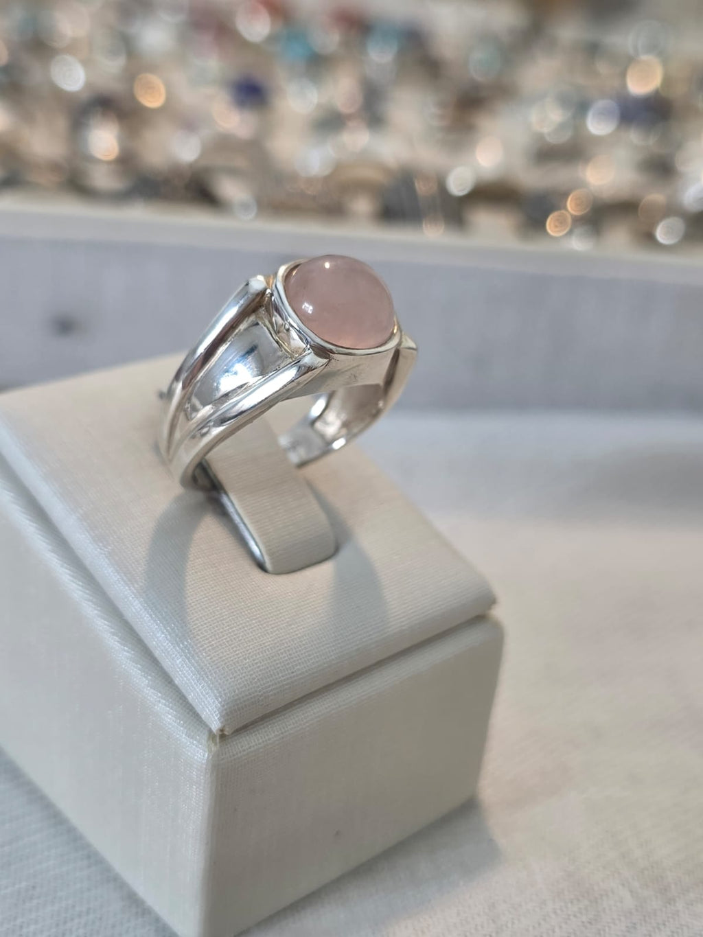 Anel em Prata 925 Quartzo Rosa af541