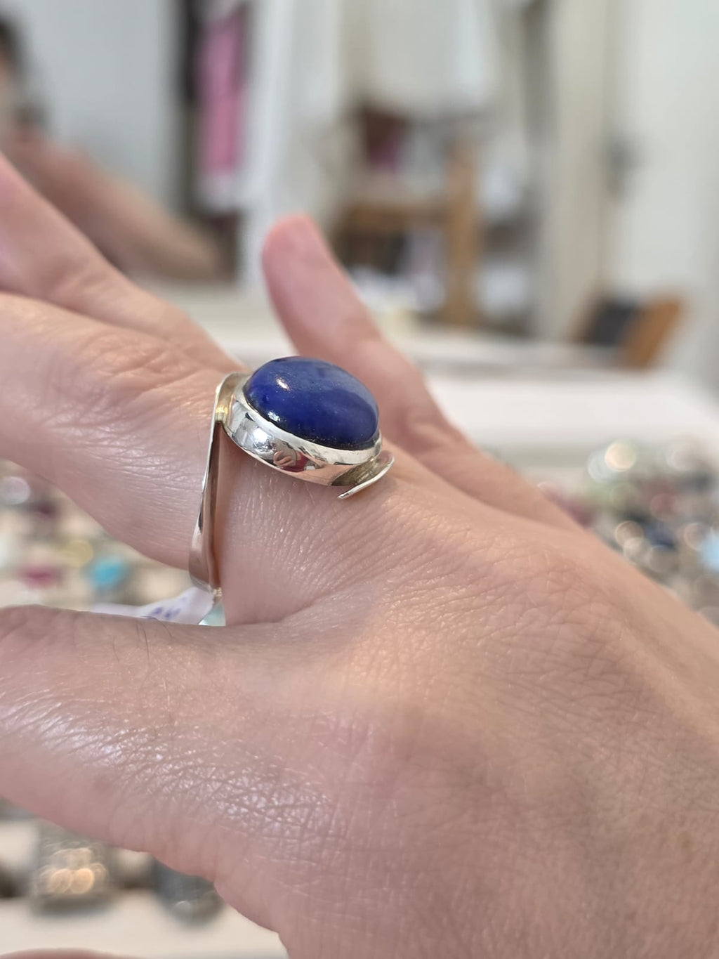 Anel em Prata 925 e Lápis Lazuli af462a